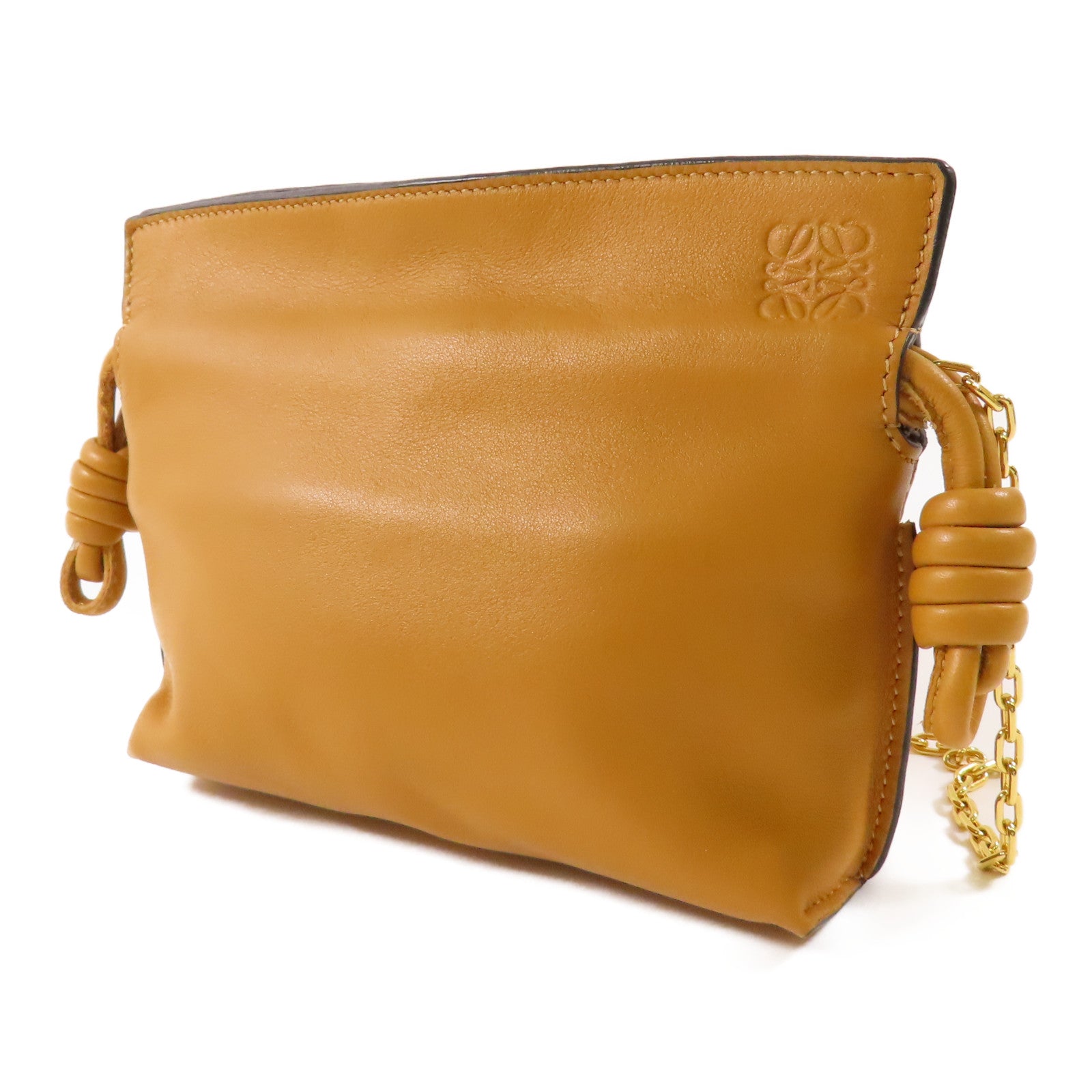 LOEWE 羊皮皮革Flamenco Nano金扣鏈帶肩背袋
