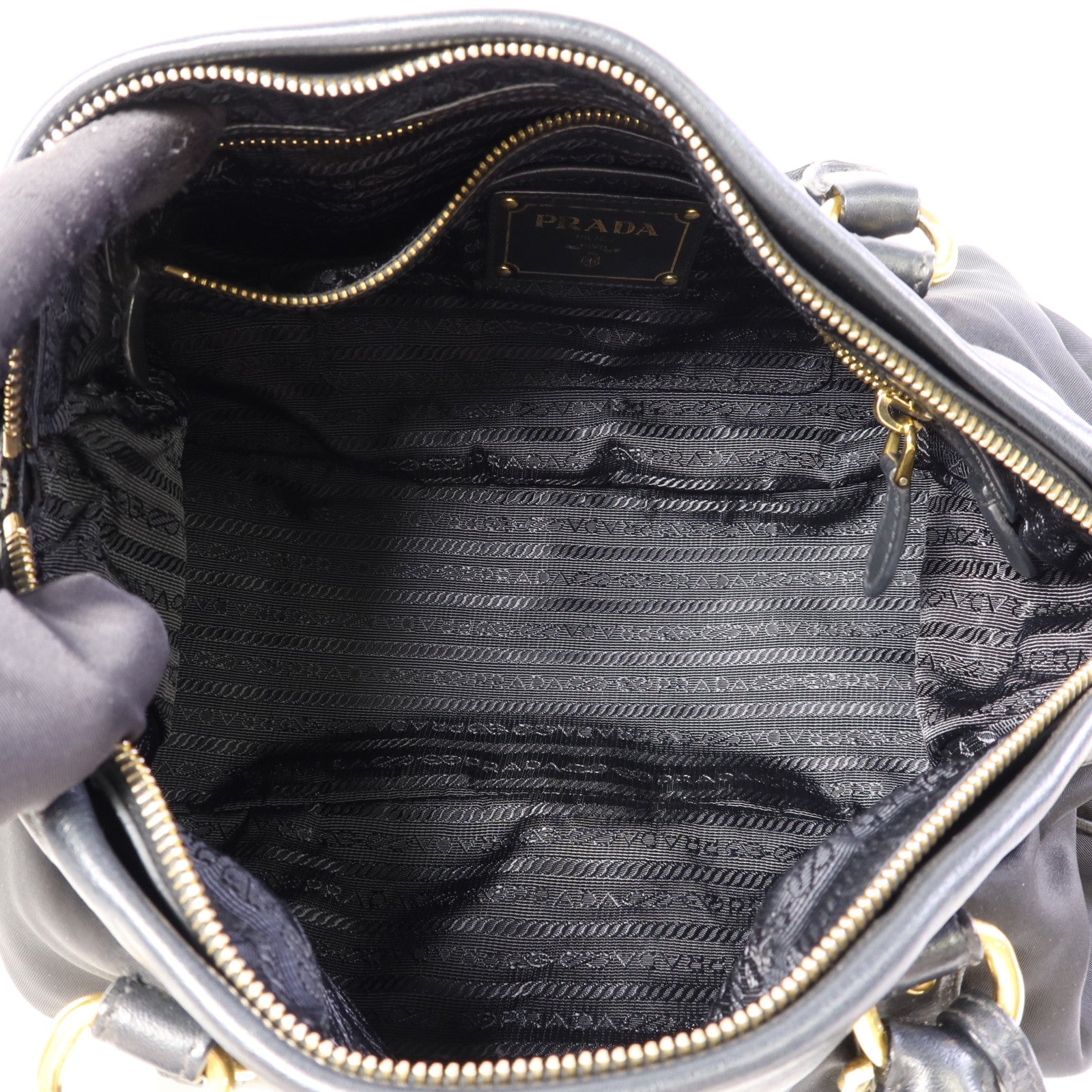 PRADA 尼龍2Way Shoulder Bag金扣手挽肩背兩用袋