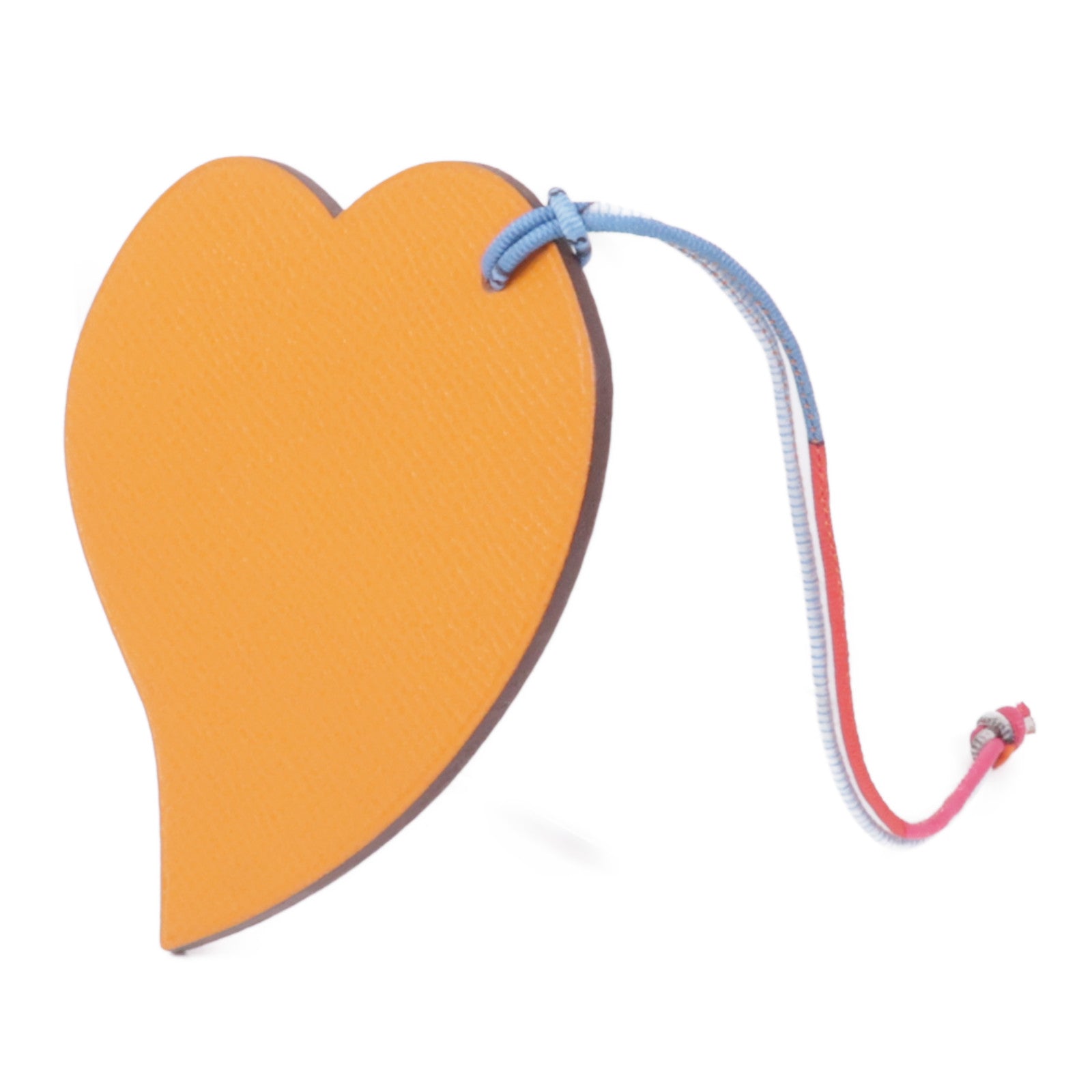 HERMES Epsom皮革Petit H Heart掛飾Orange