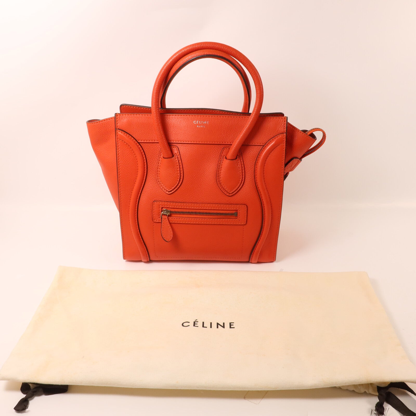 CELINE 牛皮皮革Micro Luggage手挽袋