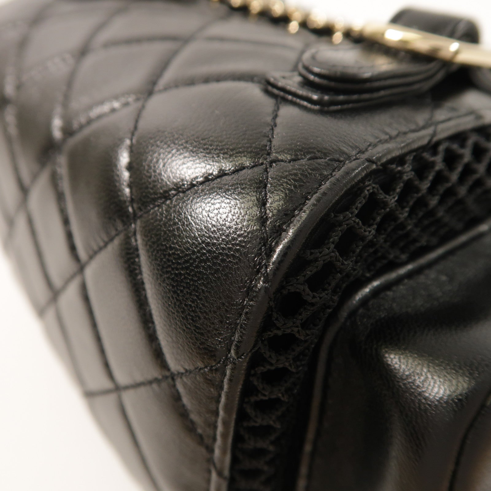 CHANEL 【激減優惠】Mesh/羊皮皮革Duma Backpack金扣背包
