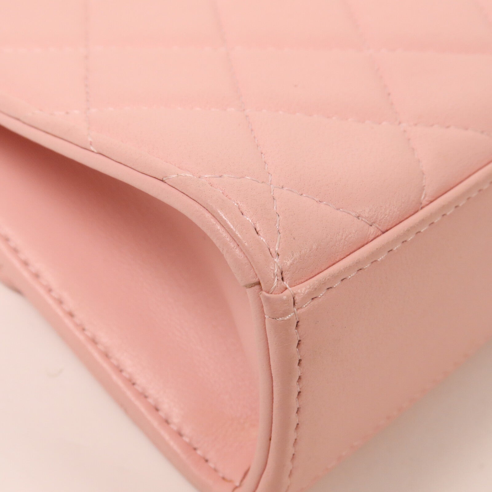 CHANEL 羊皮皮革Mini Top Handle鏈帶手挽肩背兩用袋