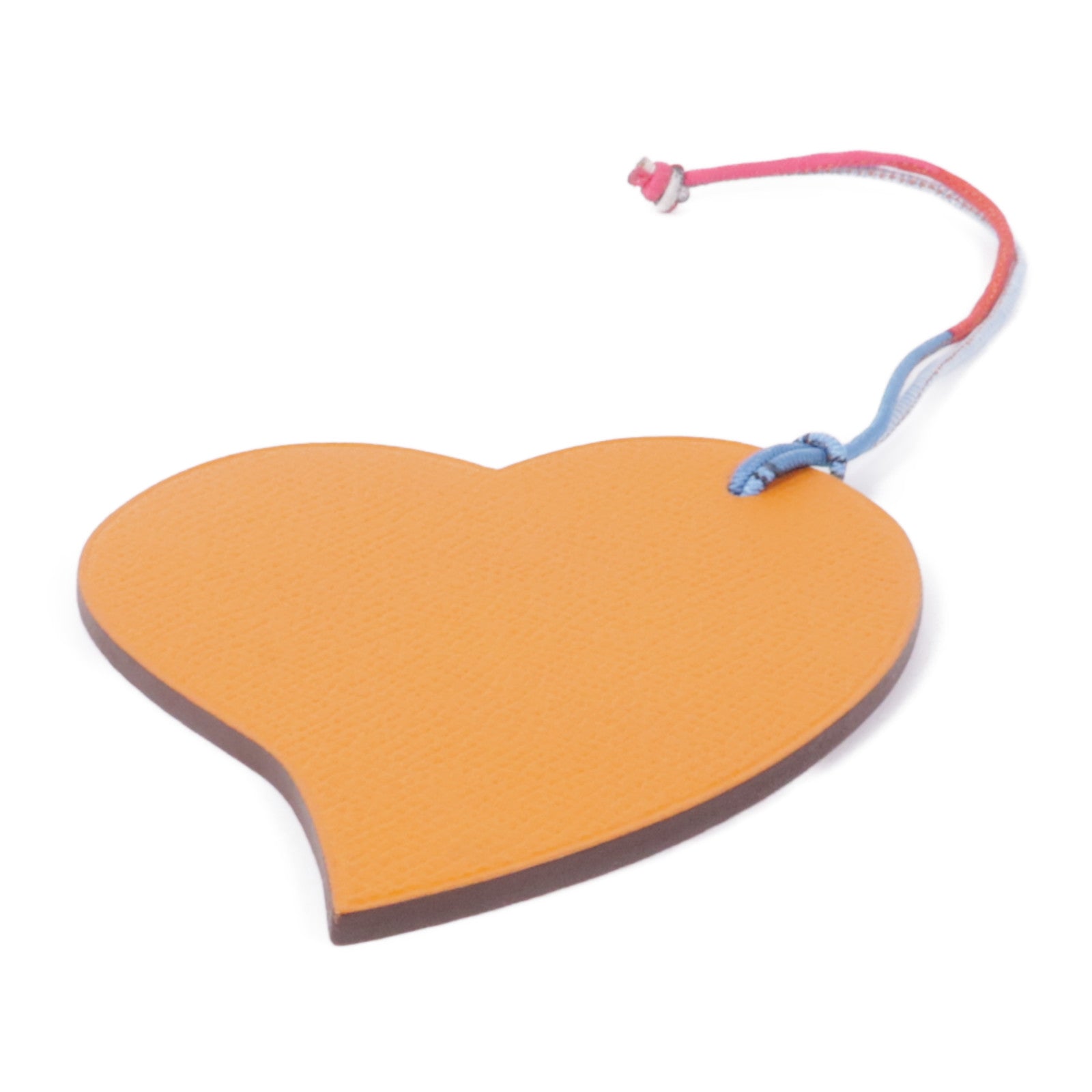 HERMES Epsom皮革Petit H Heart掛飾Orange