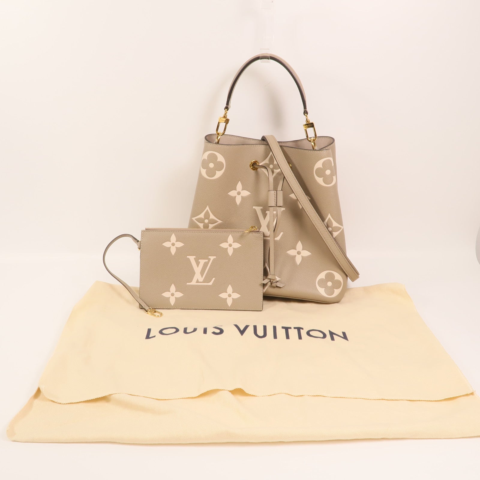 LOUIS VUITTON Monogram Empreinte NeoNoe MM金扣手挽肩背兩用袋