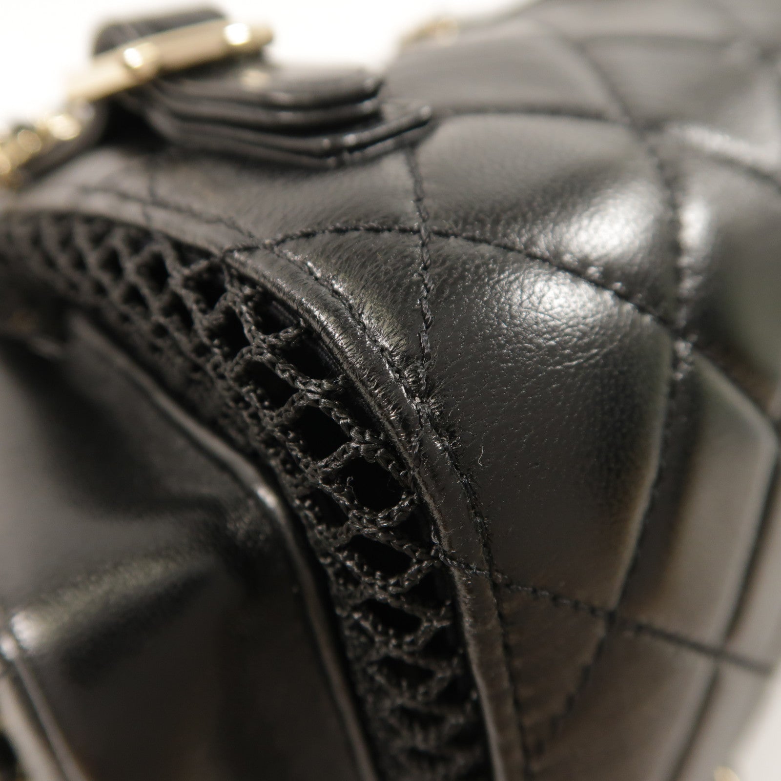 CHANEL 【激減優惠】Mesh/羊皮皮革Duma Backpack金扣背包