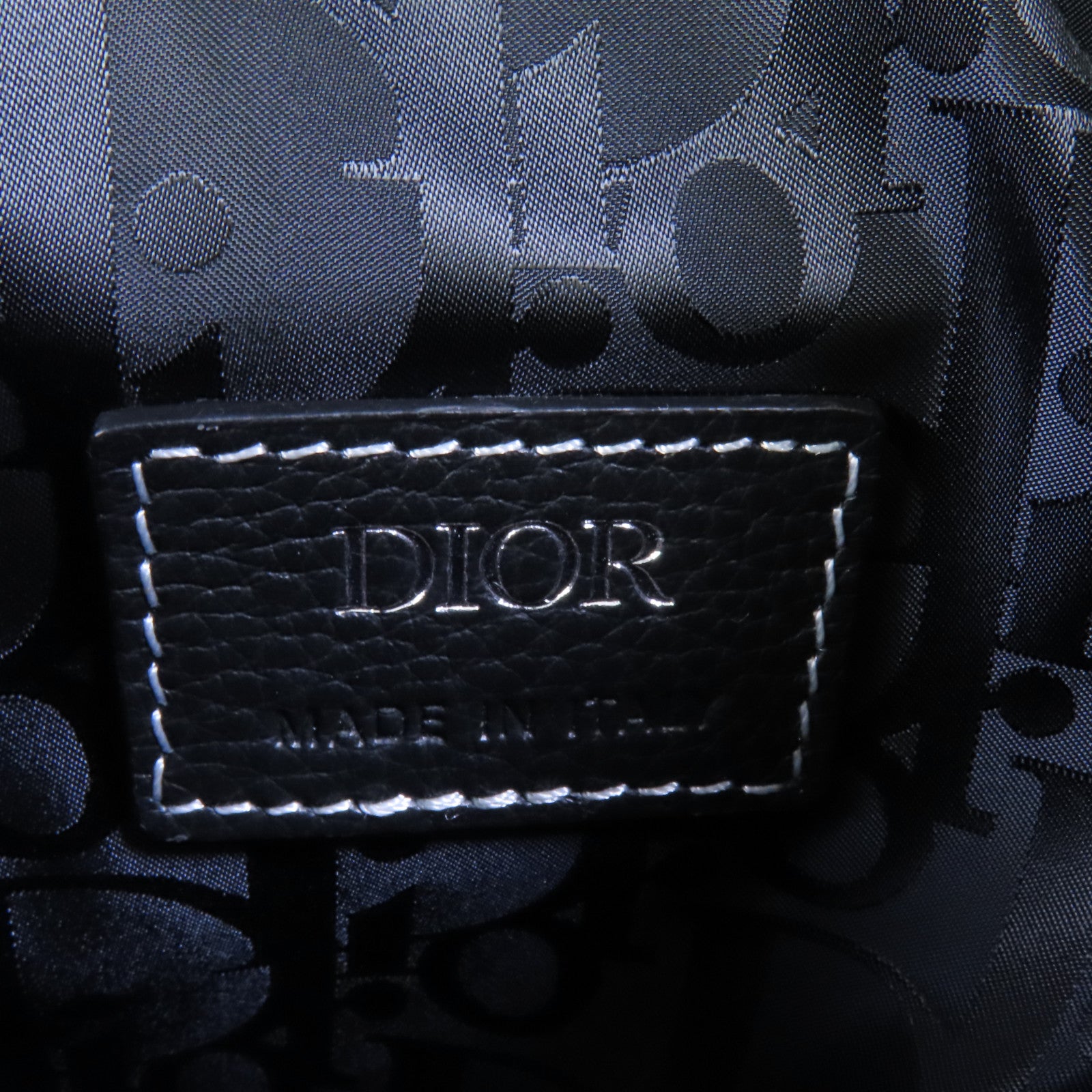 Dior 牛皮皮革Saddle Bag銀扣肩背袋