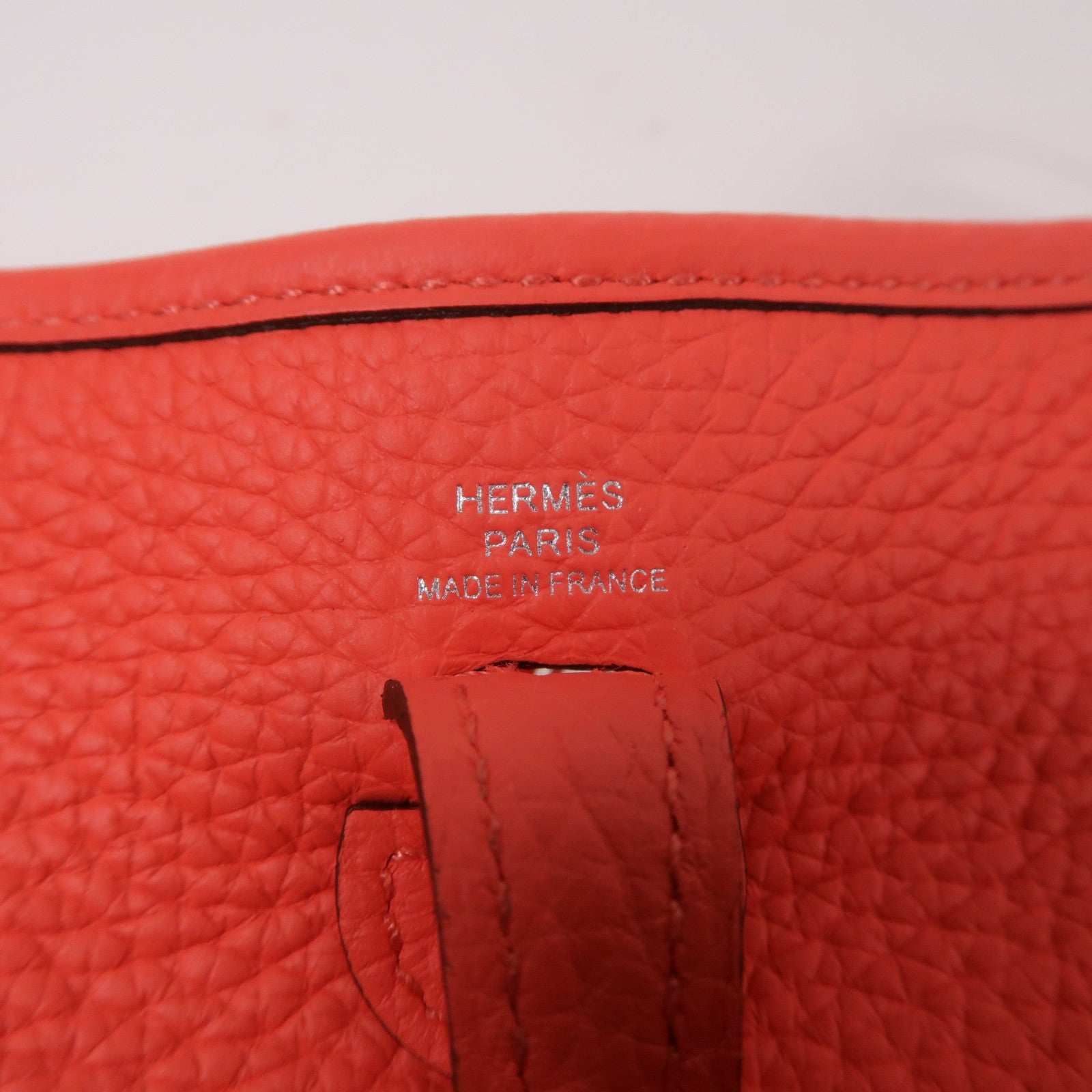 HERMES 【清倉大減價】Clemence皮革Evelyne TPM銀扣肩背袋Rose Texas/德克薩斯粉色