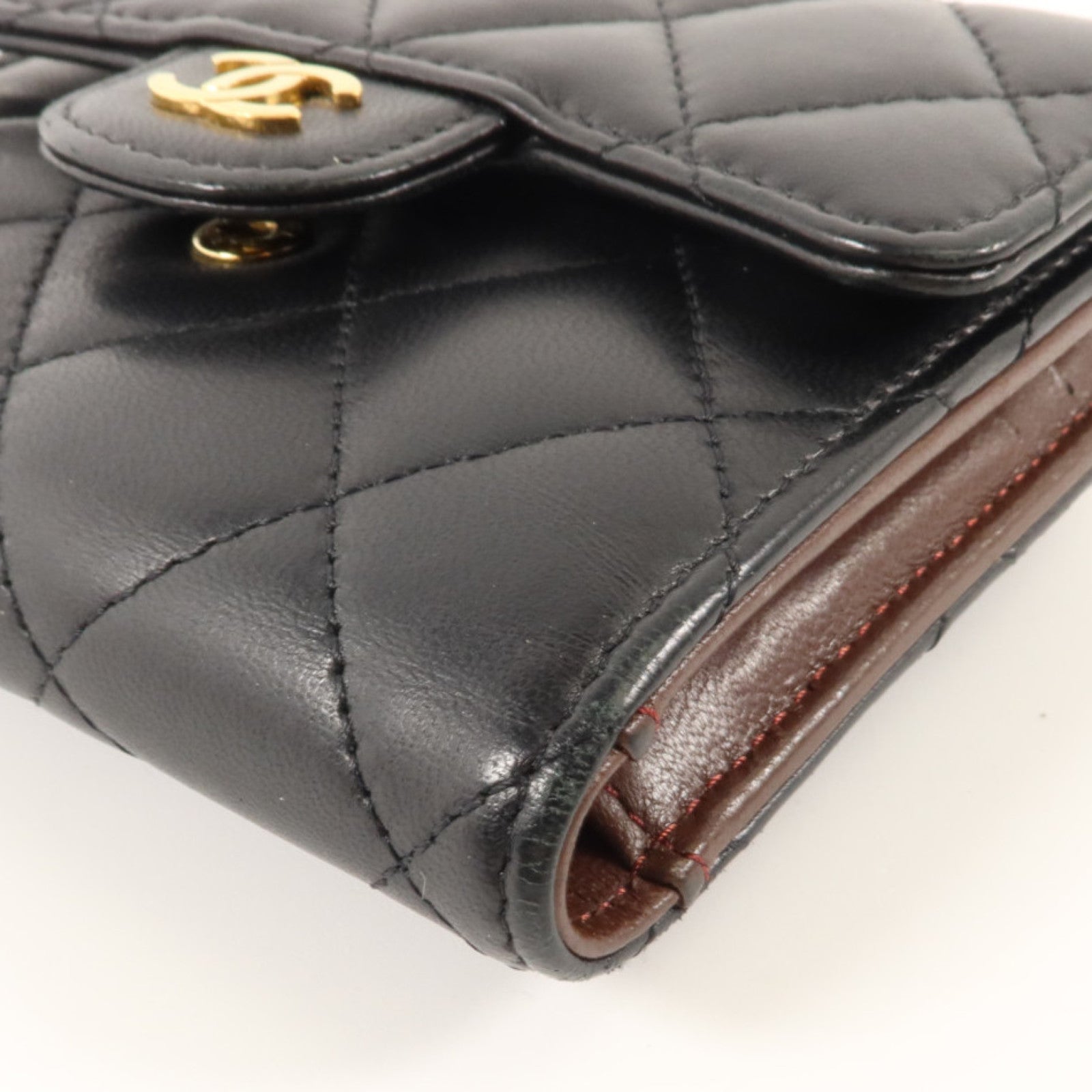 CHANEL 羊皮皮革Classic Small Flap Wallet金扣錢包