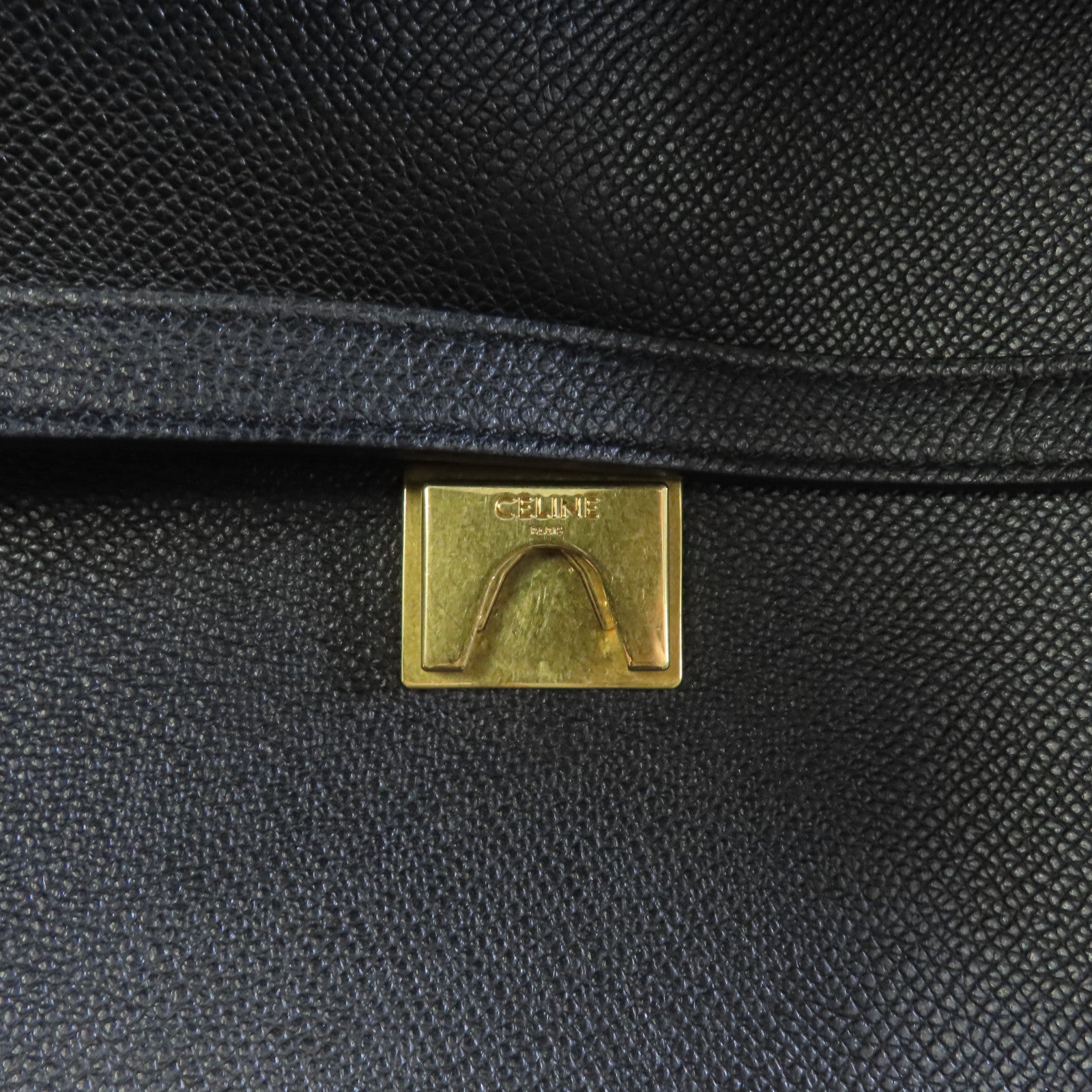 CELINE 牛皮皮革Belt Bag金扣手挽肩背兩用袋黑色