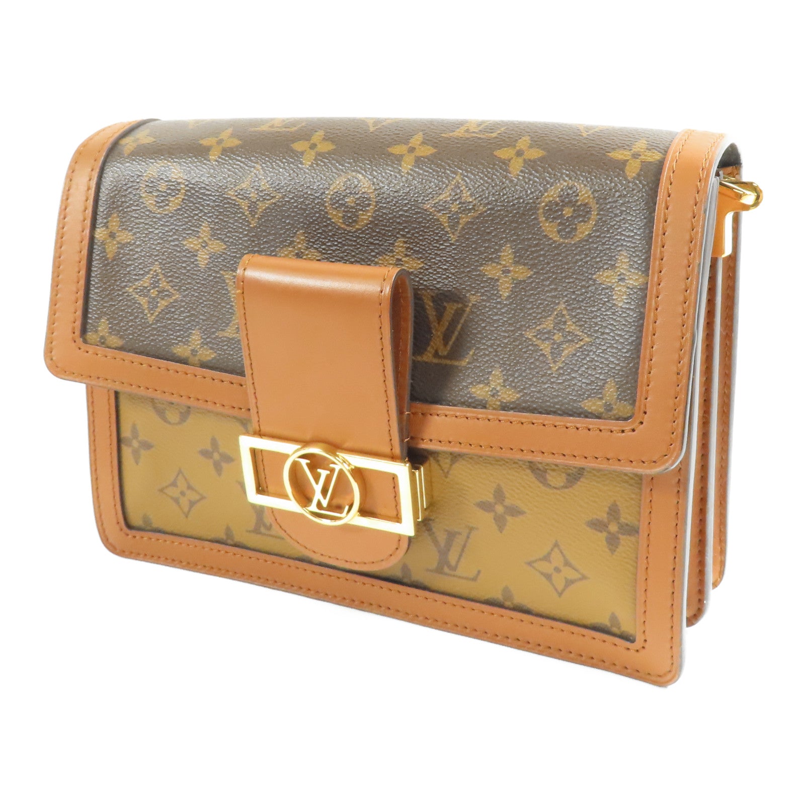 LOUIS VUITTON 【激減優惠】Monogram/Monogram Reverse Dauphine MM金扣手挽肩背兩用袋棕色