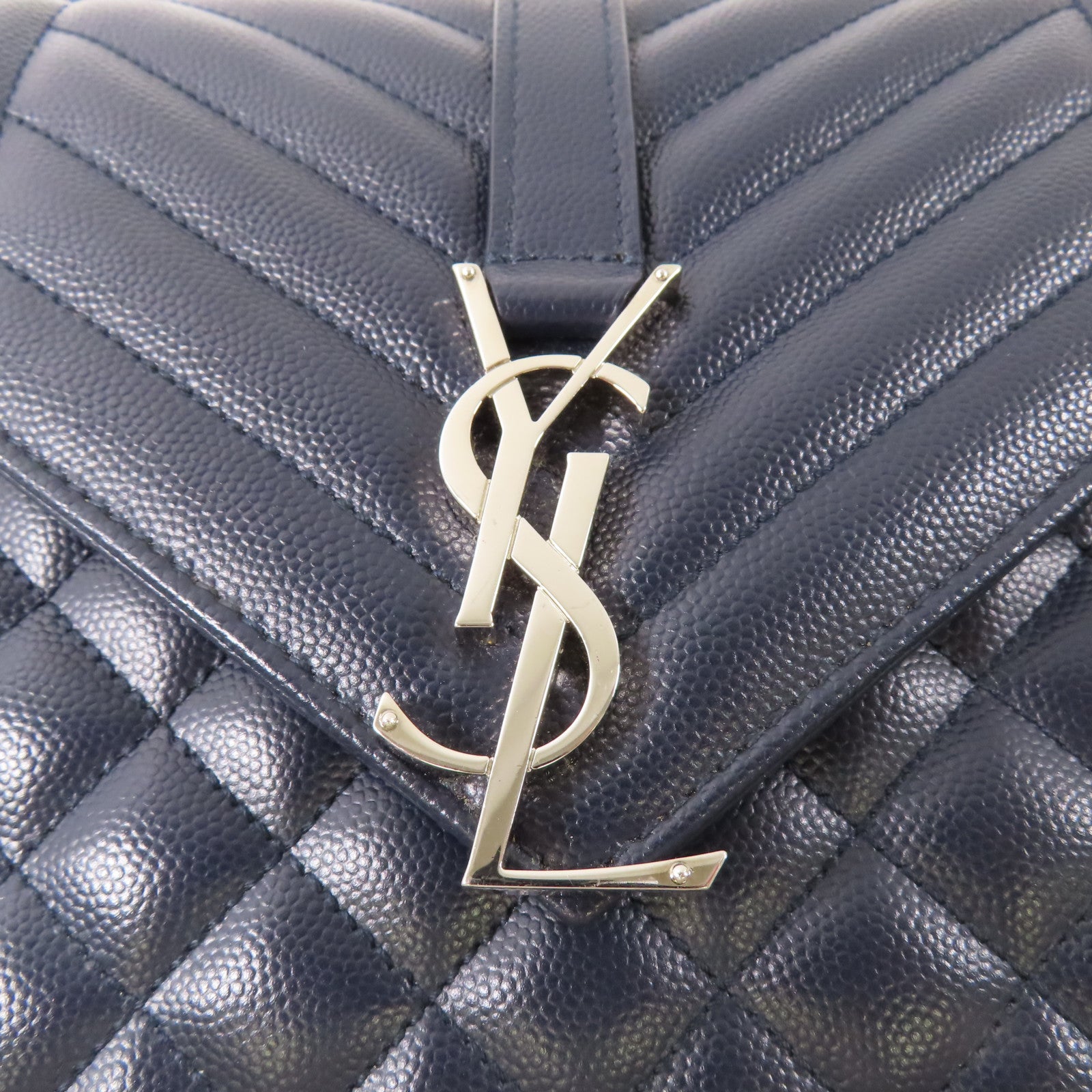 SAINT LAURENT 牛皮皮革Chain Shoulder銀扣鏈帶肩背袋