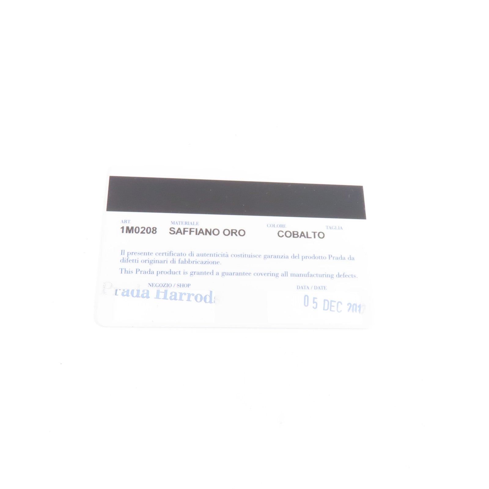 PRADA Saffiano皮革Card Case金扣卡片套藍色