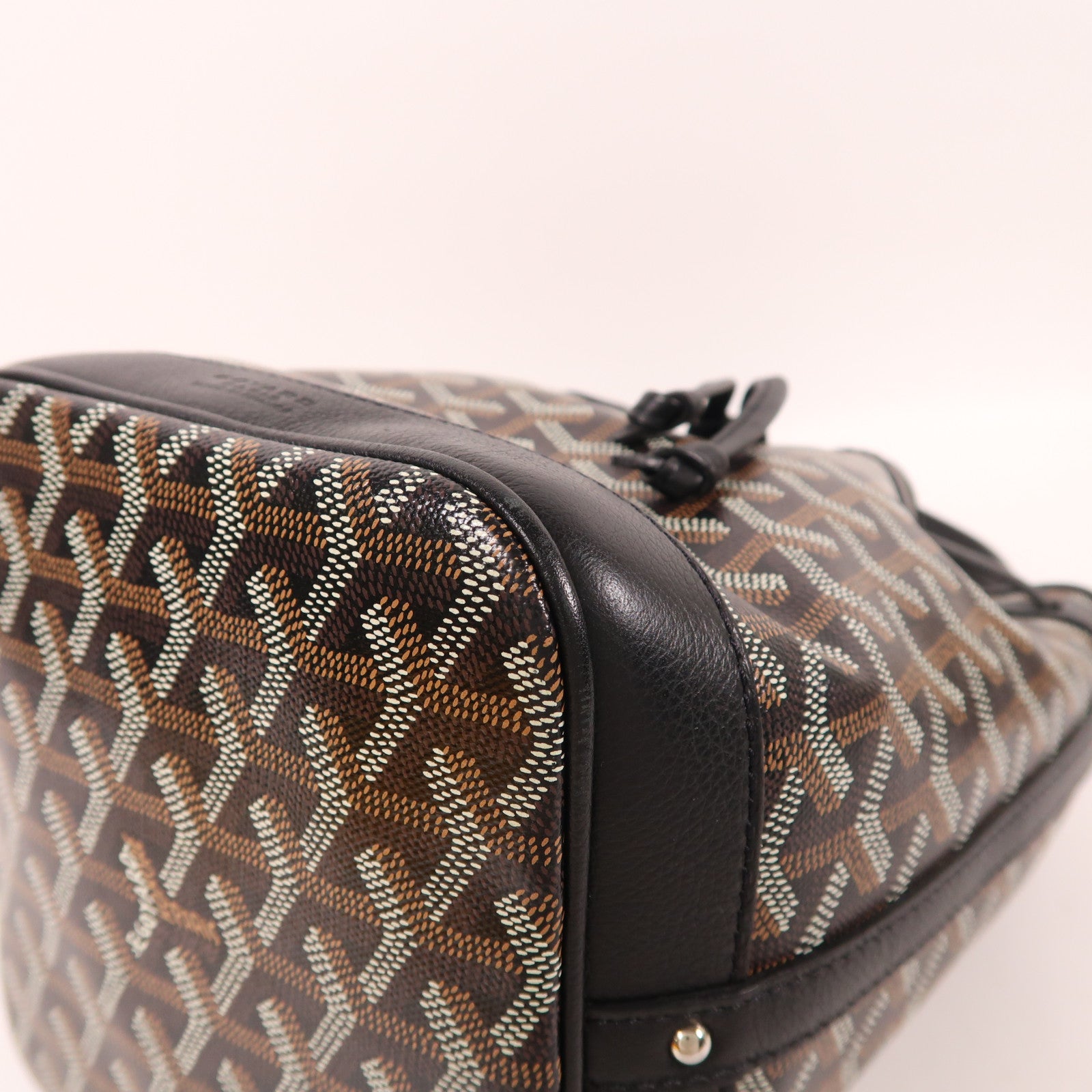 GOYARD 【激減優惠】塗層帆布Petit Flot Bucket銀扣肩背袋