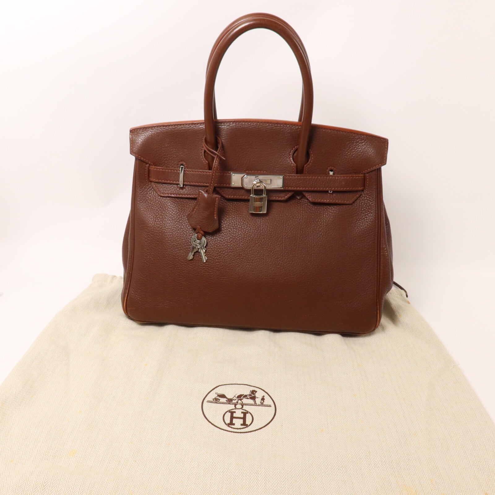 HERMES Togo皮革Birkin 30手挽袋Noisette