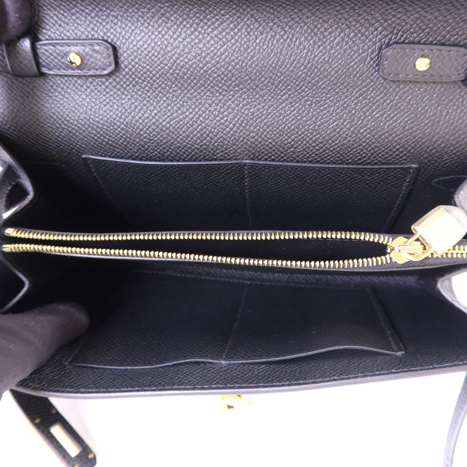 HERMES Epsom皮革Kelly To Go金扣肩背袋Noir