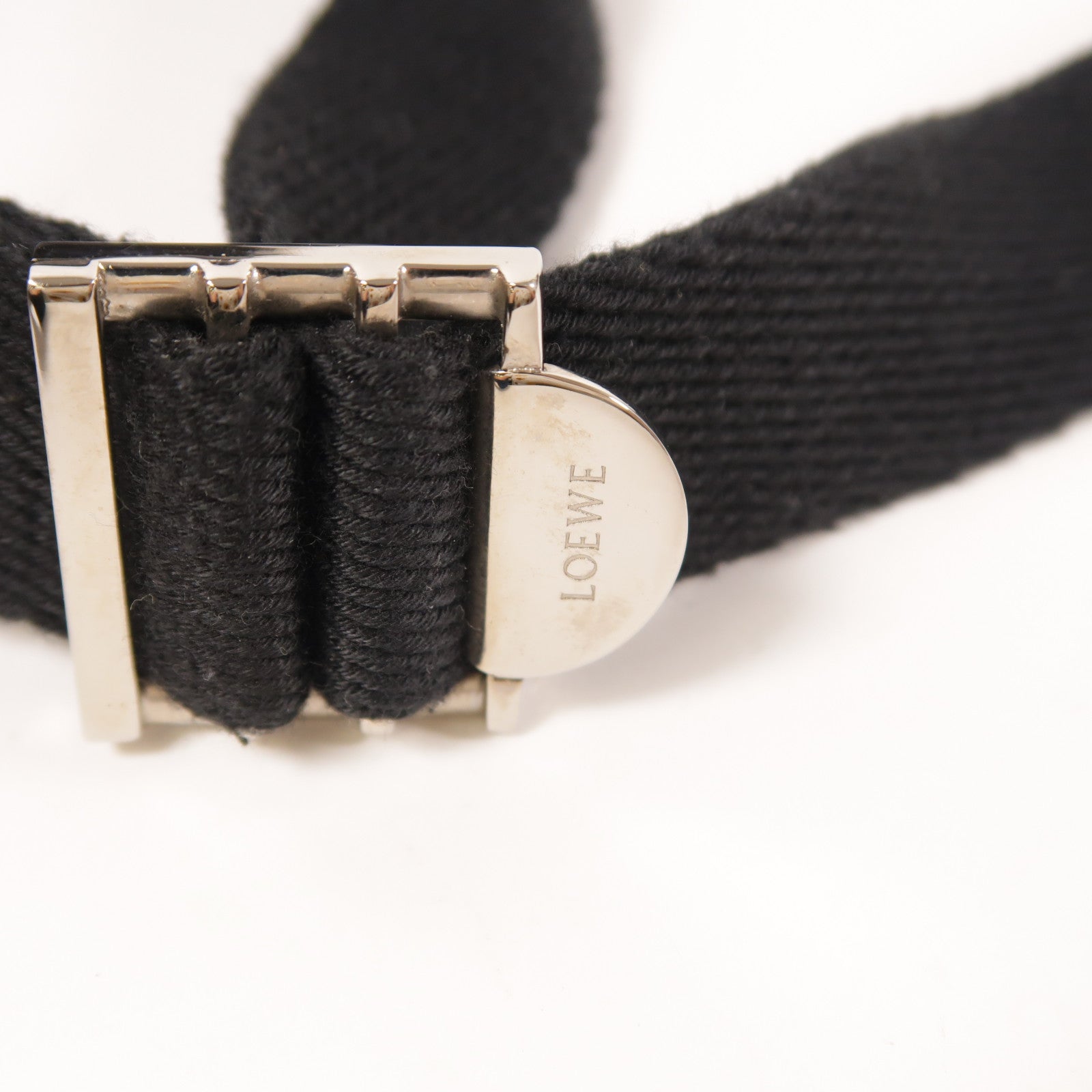LOEWE 帆布Anagram Mini Camera Bag銀扣肩背袋