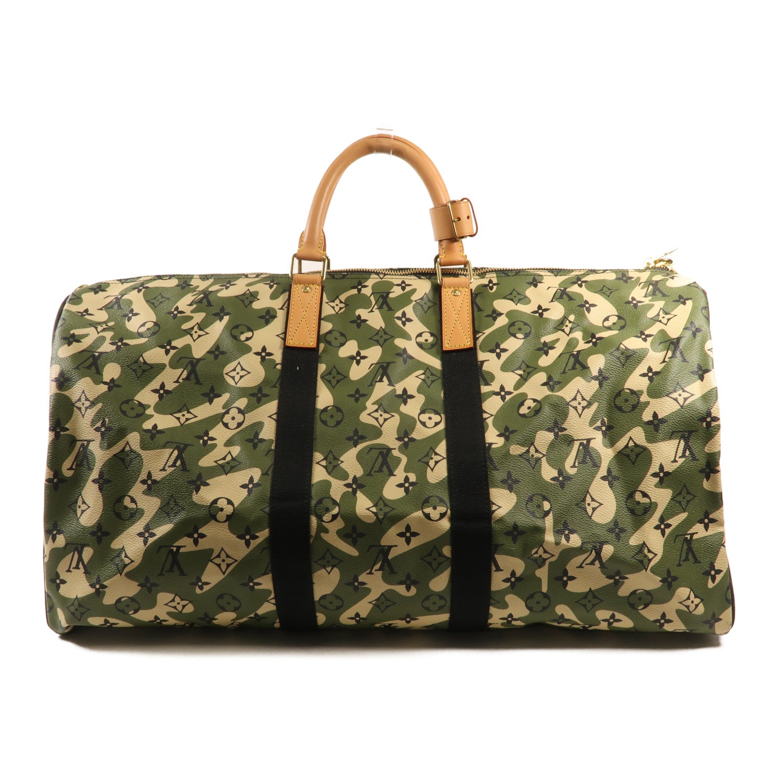 LOUIS VUITTON Monogramouflage Keepall Bandoulie 55金扣手挽肩背兩用袋 55