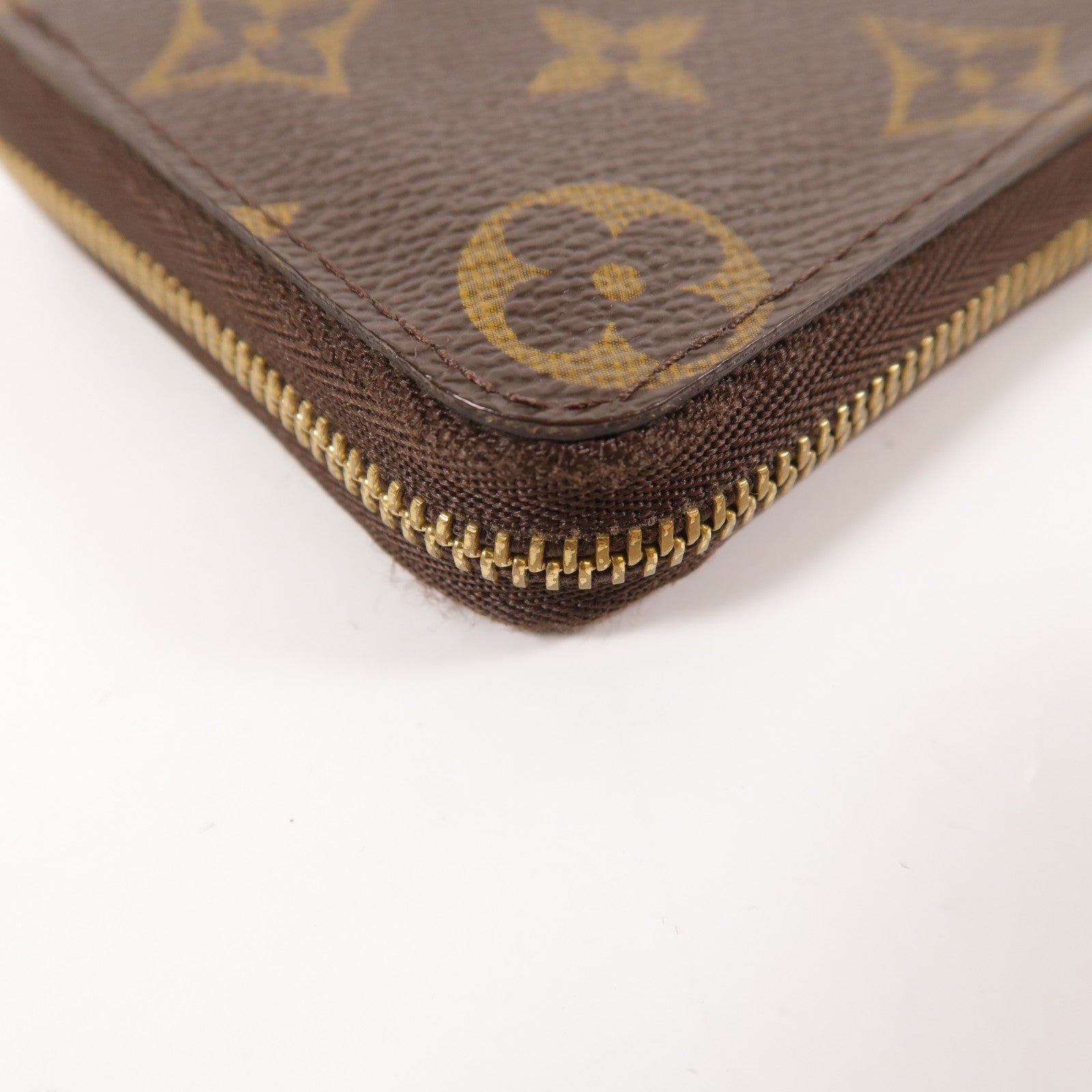 LOUIS VUITTON Monogram Zippy Coin Purse金扣零錢包棕色