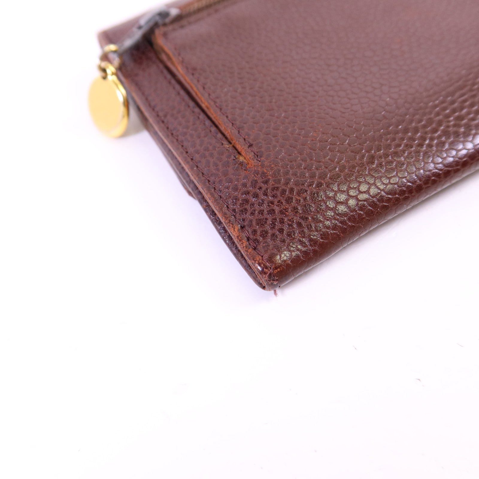 CHANEL 牛皮皮革Bifold Wallet金扣錢包