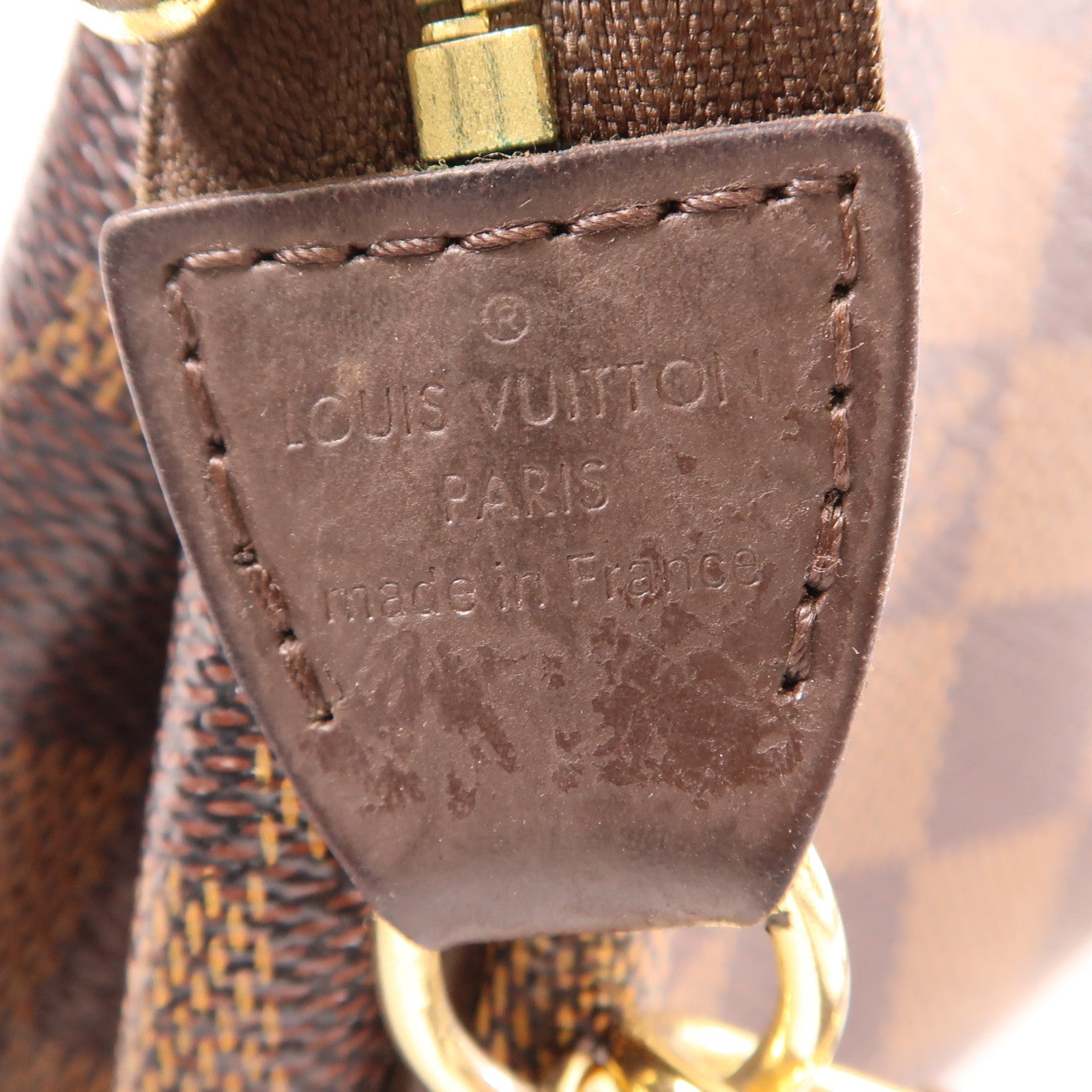 LOUIS VUITTON Damier Eva金扣手挽肩背兩用袋棕色