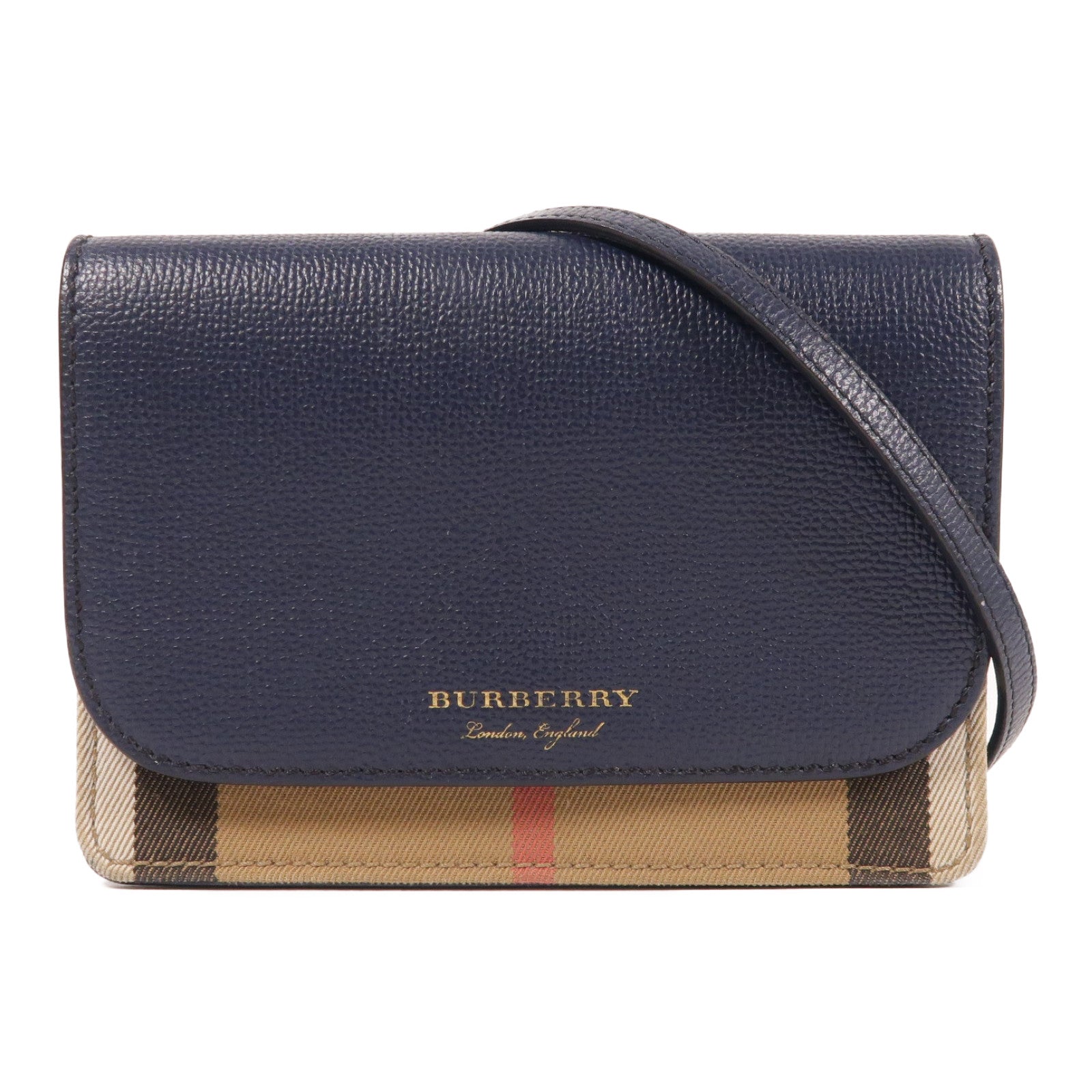 BURBERRY 牛皮皮革/帆布Shoulder Bag金扣肩背袋