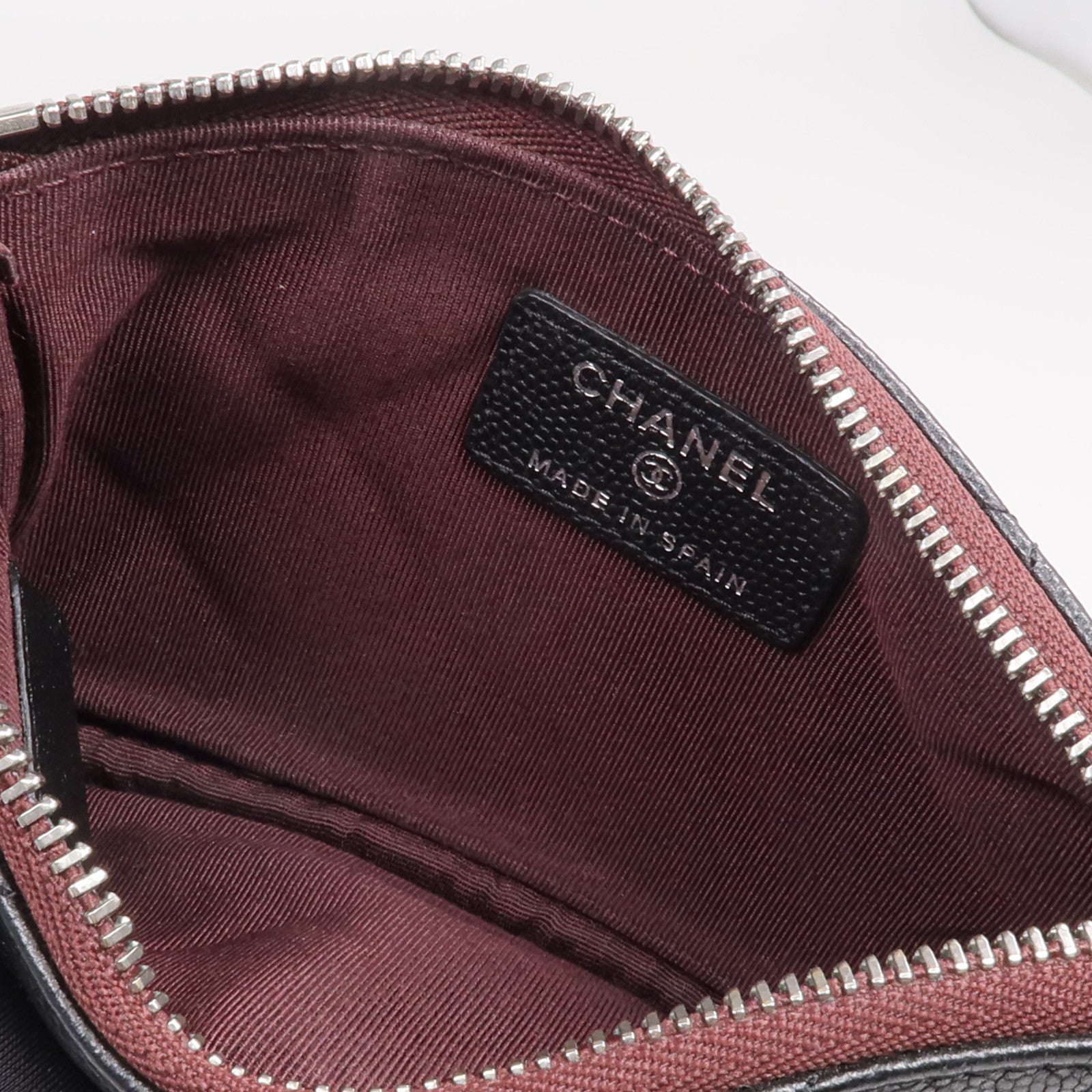 CHANEL 羊皮皮革Classic Small Zipped Pouch銀扣手拿包