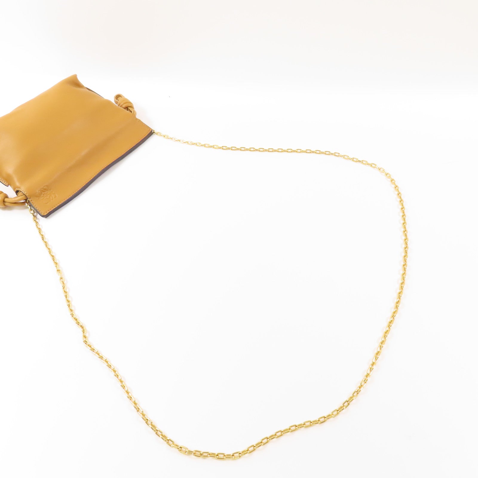 LOEWE 羊皮皮革Flamenco Nano金扣鏈帶肩背袋