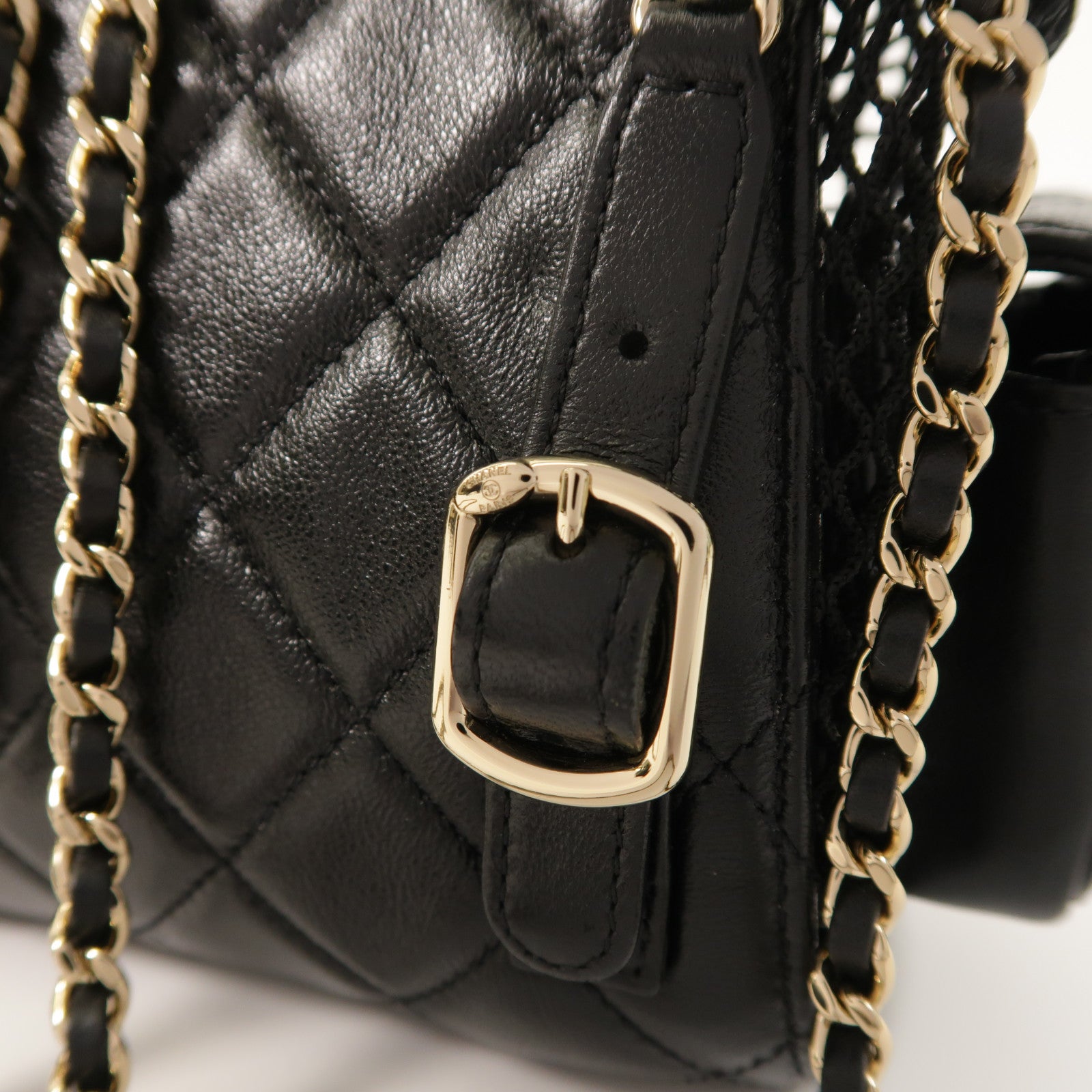 CHANEL 【激減優惠】Mesh/羊皮皮革Duma Backpack金扣背包
