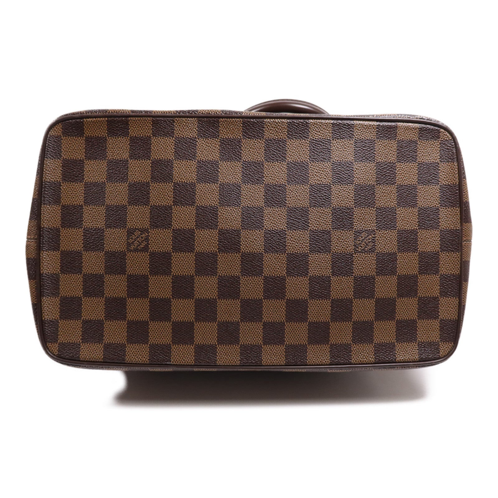 LOUIS VUITTON Damier Saleya MM金扣肩背袋/手挽袋棕色