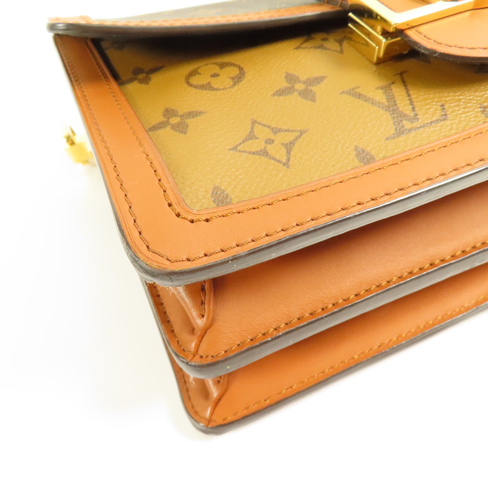 LOUIS VUITTON 【激減優惠】Monogram/Monogram Reverse Dauphine MM金扣手挽肩背兩用袋棕色