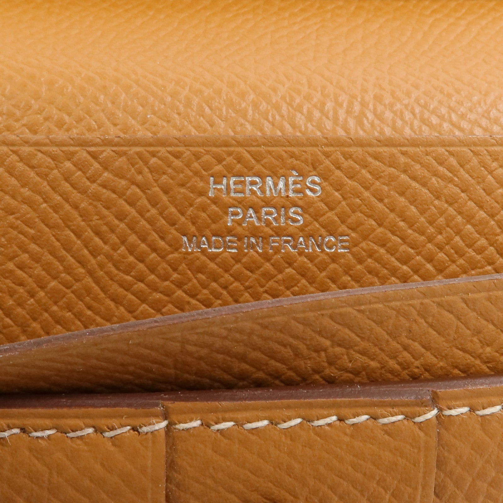 HERMES Epsom皮革Bearn W Snap Wallet長錢包Gold