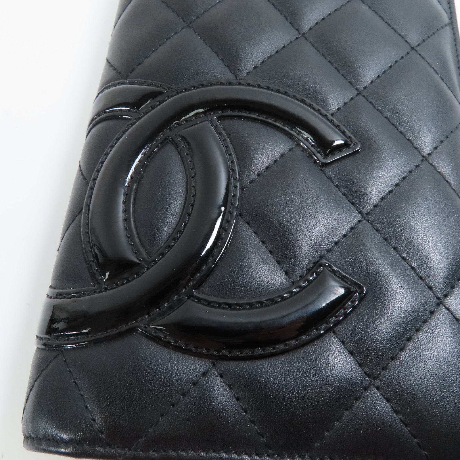 CHANEL 牛皮皮革Cambon Long Wallet銀扣長錢包