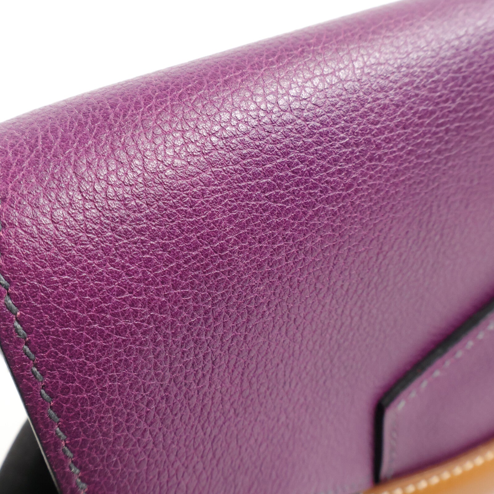 HERMES Evercolor皮革Faco肩背袋Black/Anemone