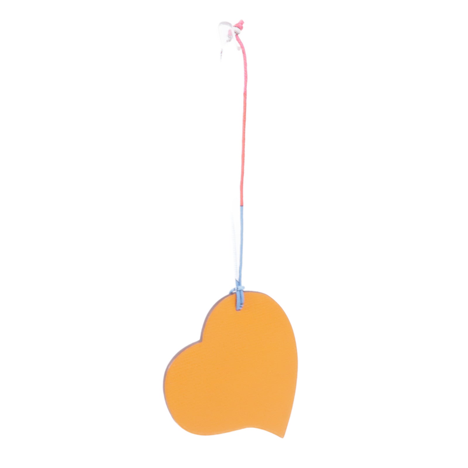 HERMES Epsom皮革Petit H Heart掛飾Orange