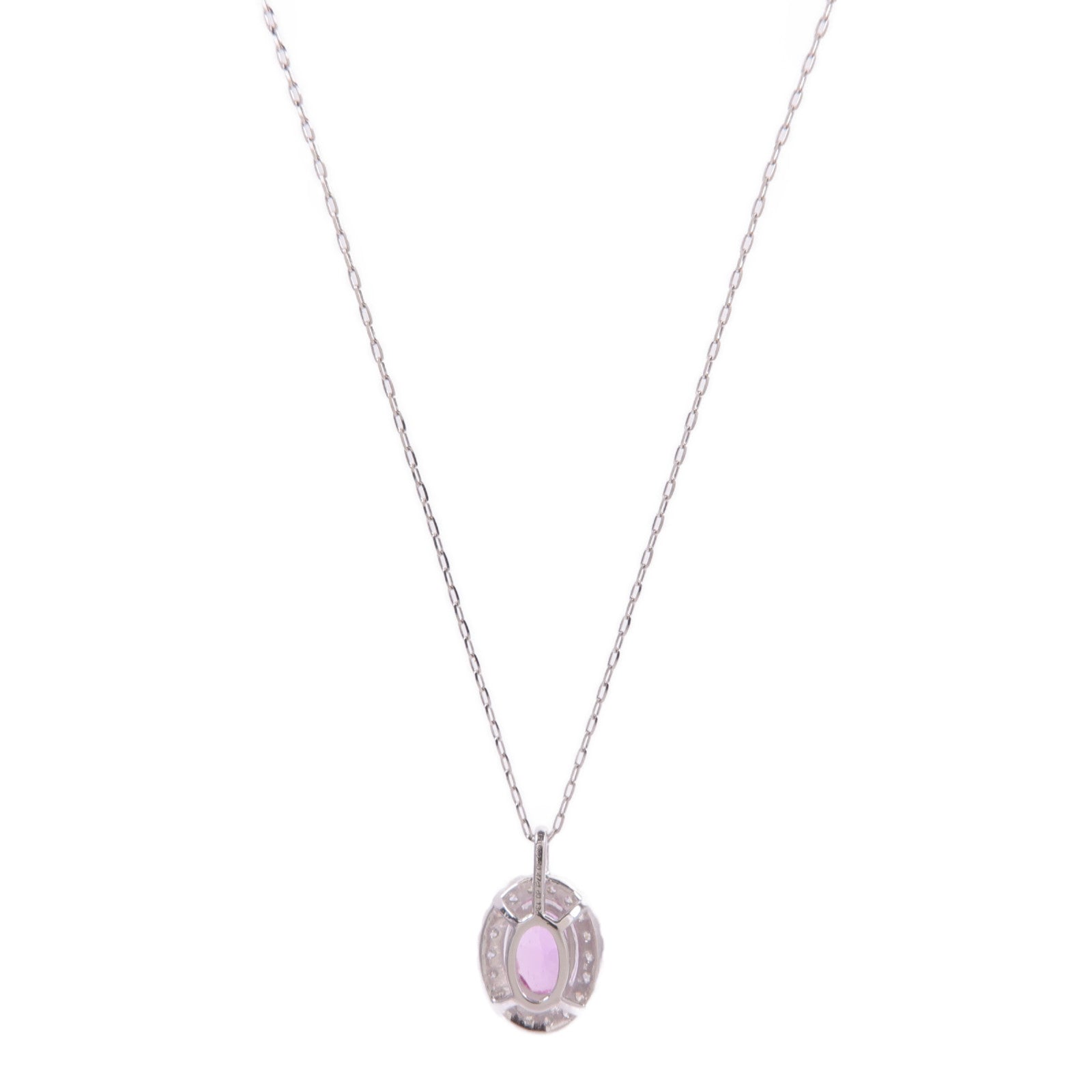 JEWELRY PT900鉑金Sapphire Diamond Necklace粉紅色藍寶石/鑽石項鍊