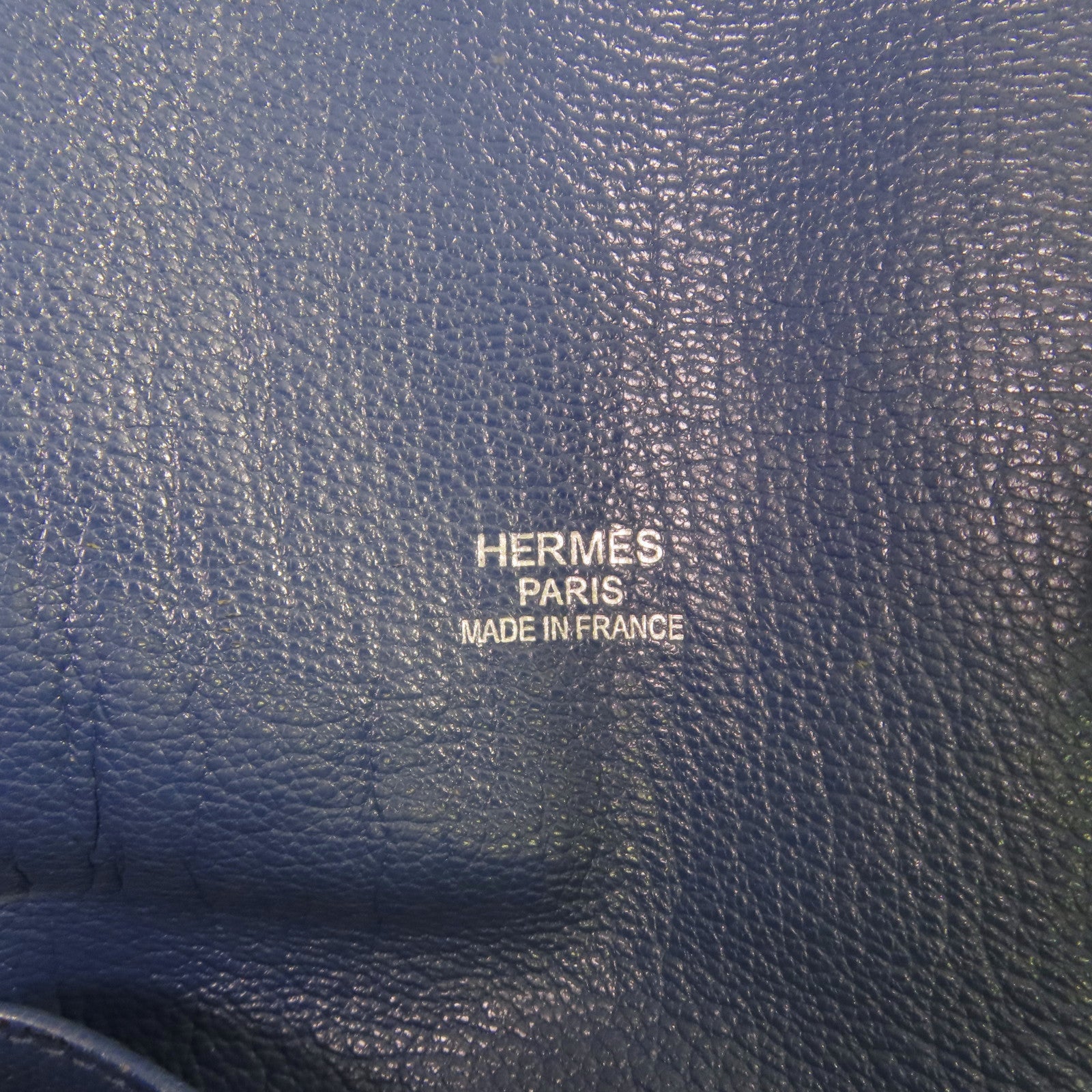 HERMES Clemence皮革Jypsiere 34 Shoulder Bag銀扣肩背袋1P Colvert鴨子藍色