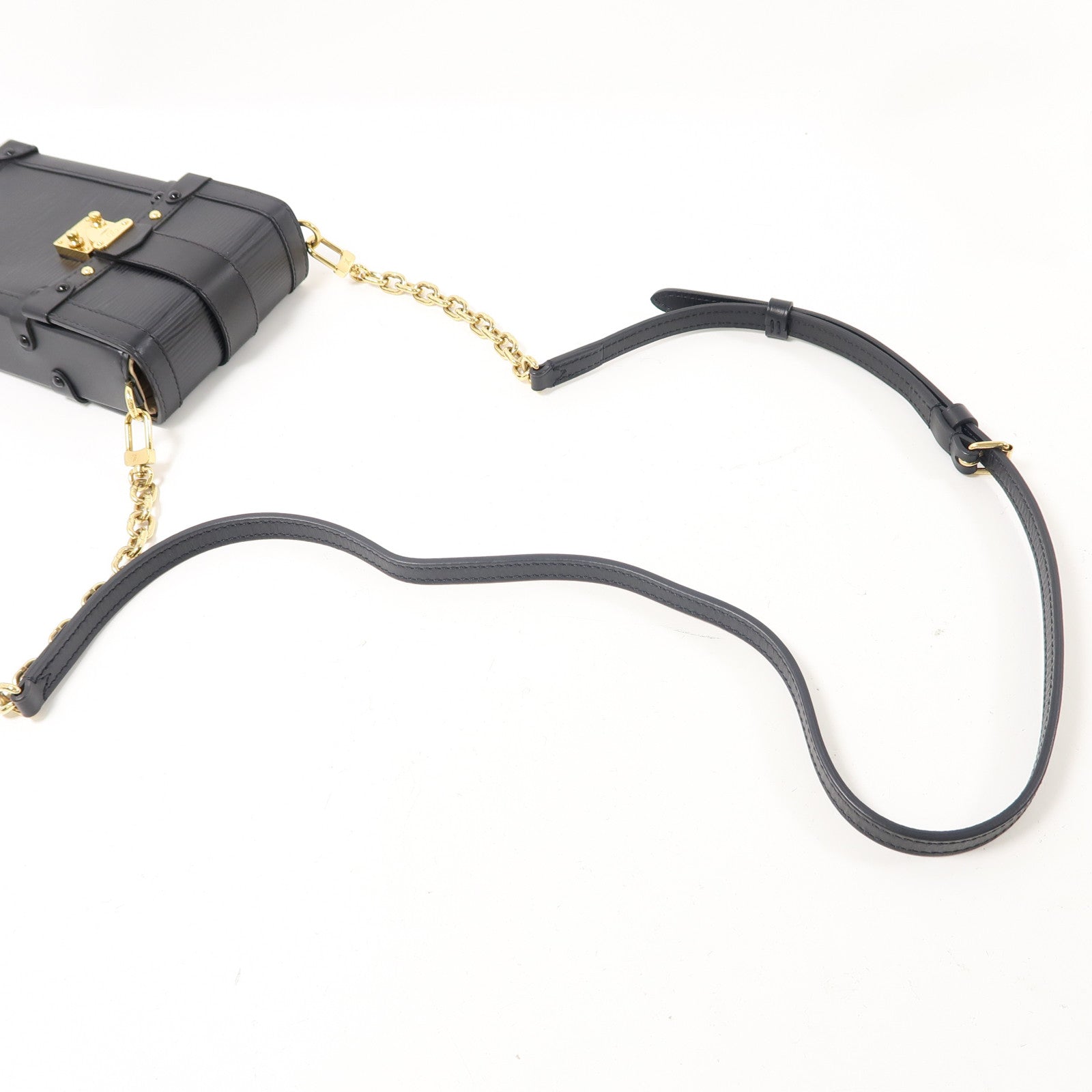 LOUIS VUITTON Epi Trunk Vertical金扣肩背袋黑色