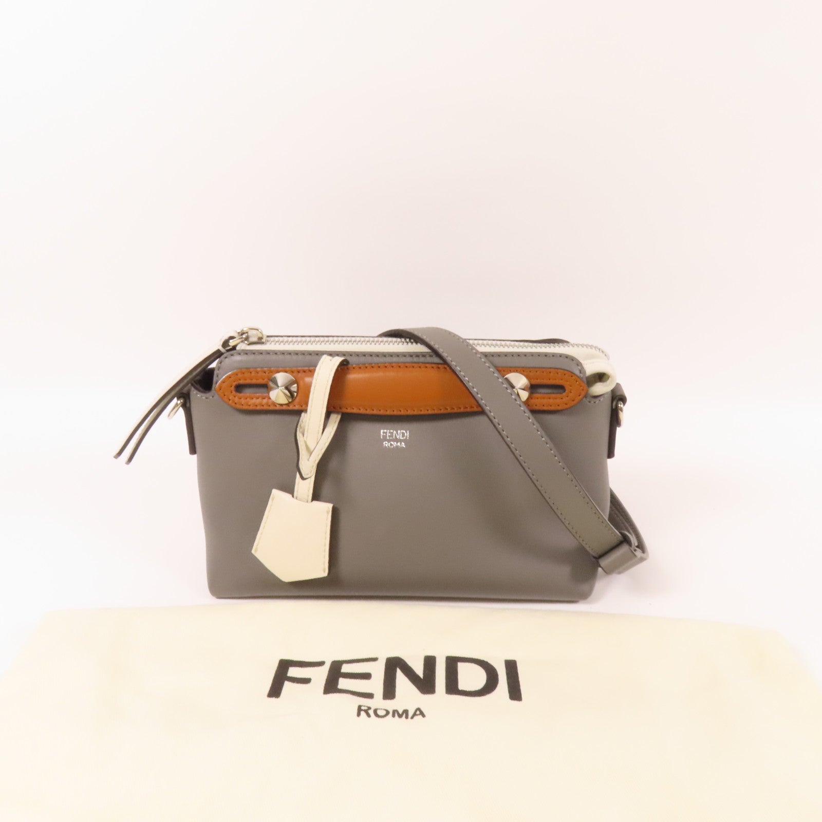 FENDI 牛皮皮革By The Way Mini銀扣手挽肩背兩用袋