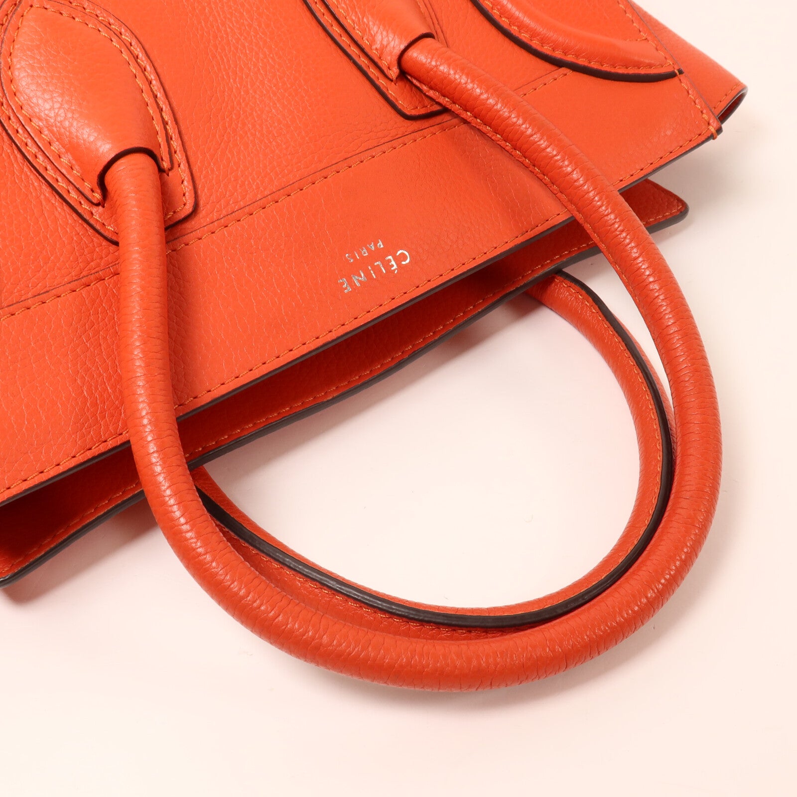 CELINE 牛皮皮革Micro Luggage手挽袋