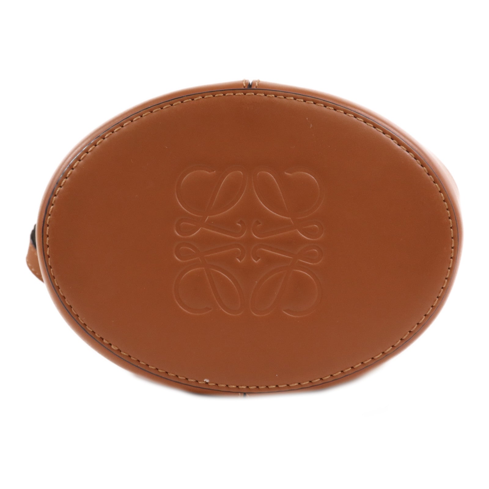 LOEWE 帆布/牛皮皮革Mini Balloon金扣手挽肩背兩用袋