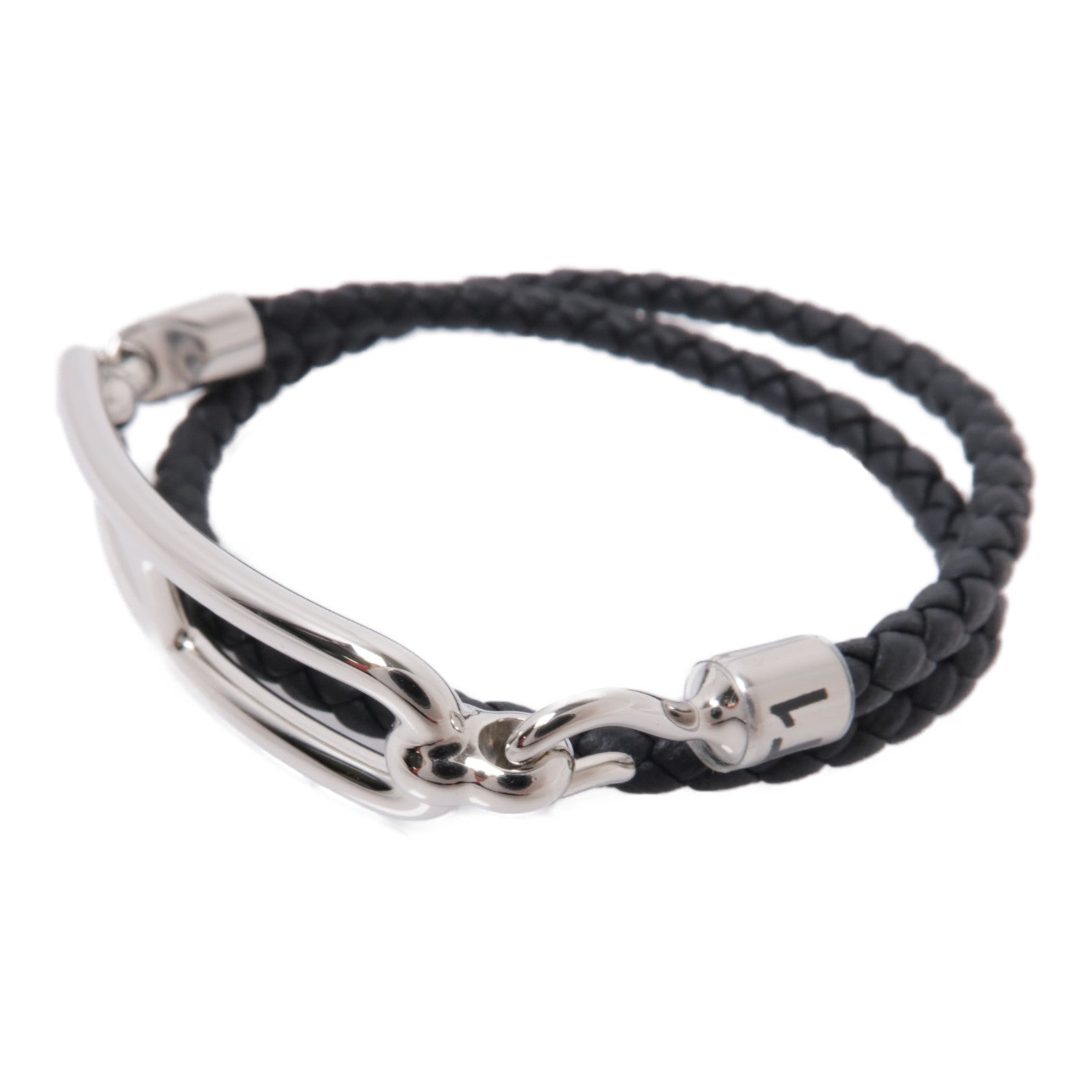 HERMES Swift皮革Roulis Double Tour Bracelet手鏈Noir黑色
