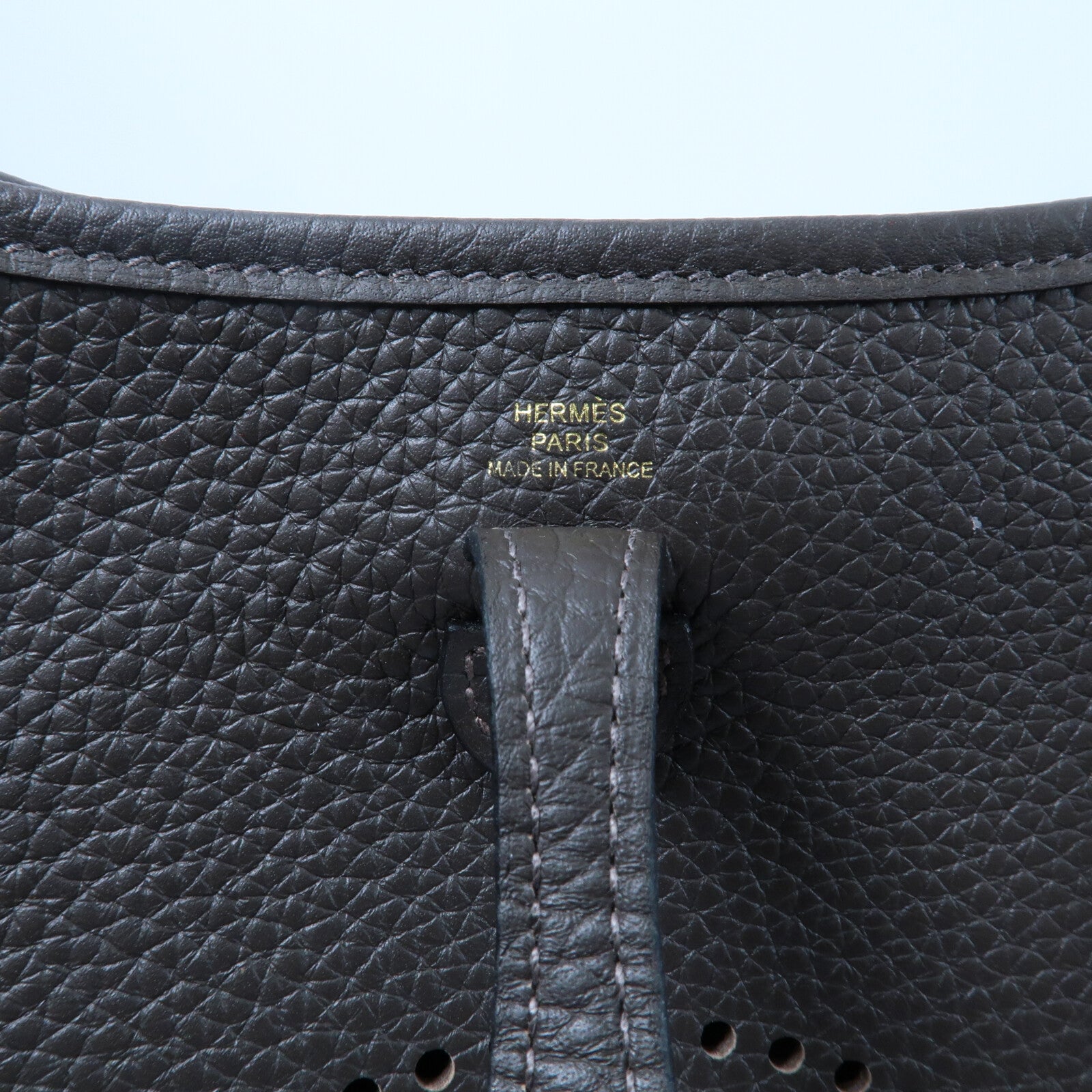 HERMES Clemence皮革Evelyne TPM肩背袋Ebene