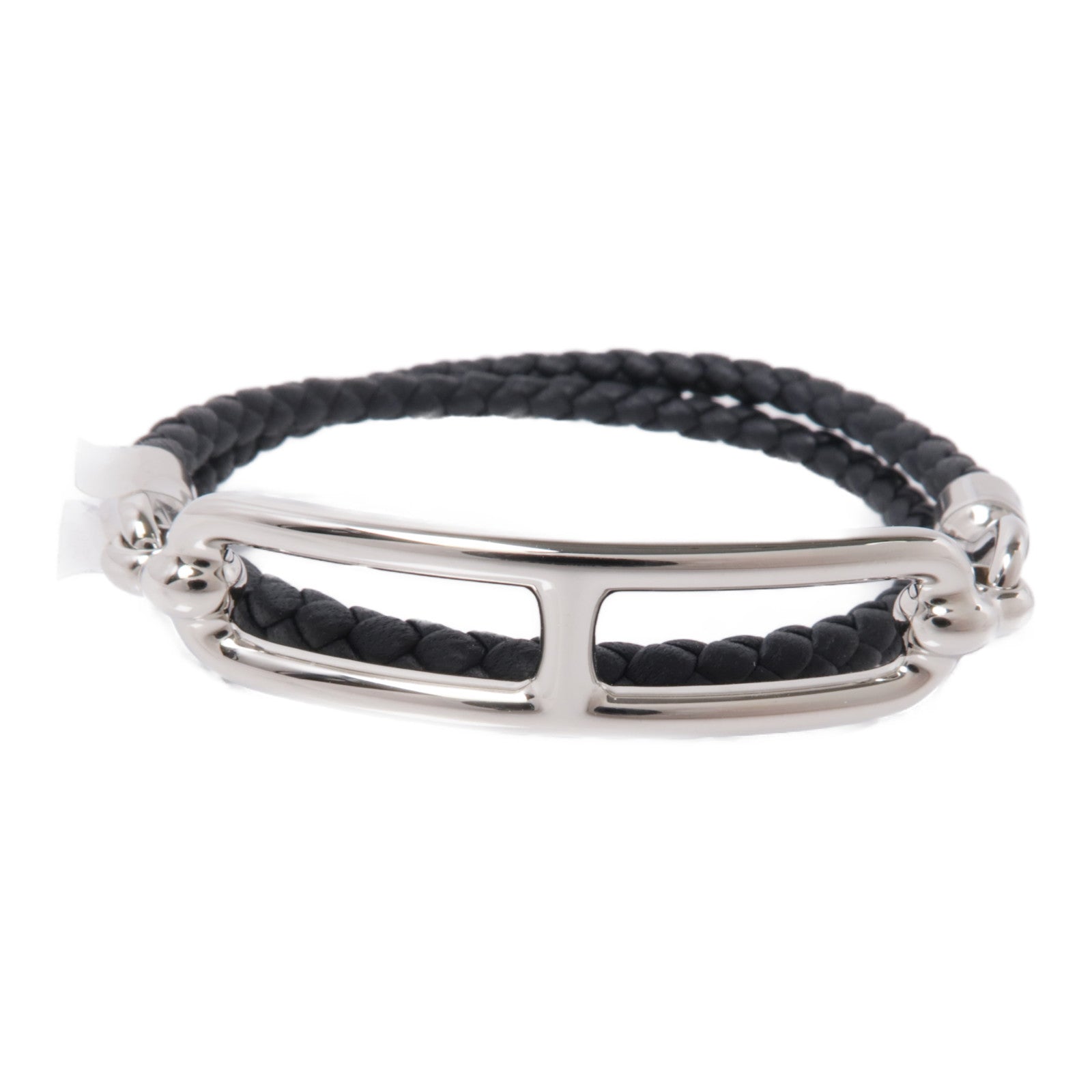 HERMES Swift皮革Roulis Double Tour Bracelet手鏈Noir黑色