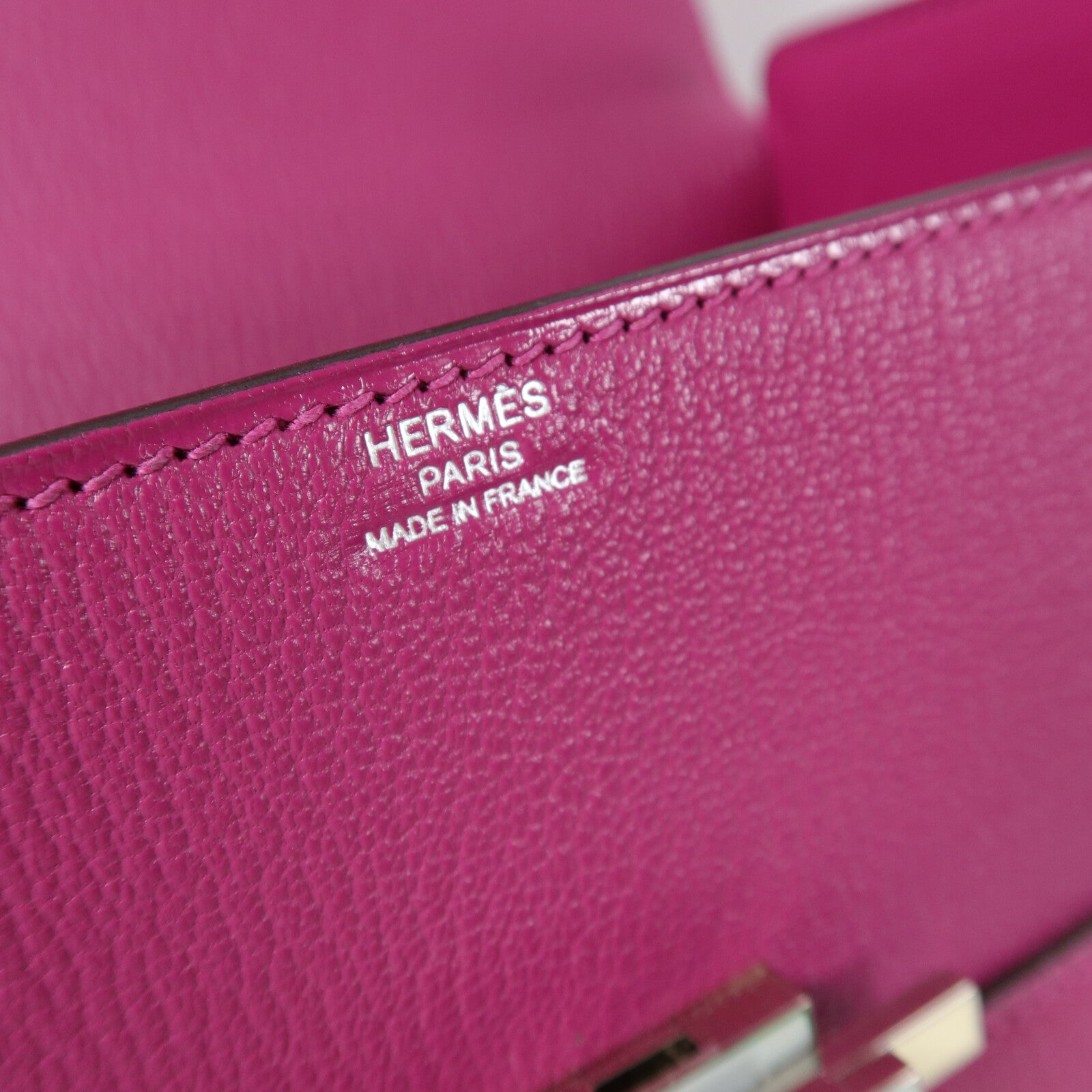 HERMES 羊皮皮革Cinhetic肩背袋Rose Pourpre