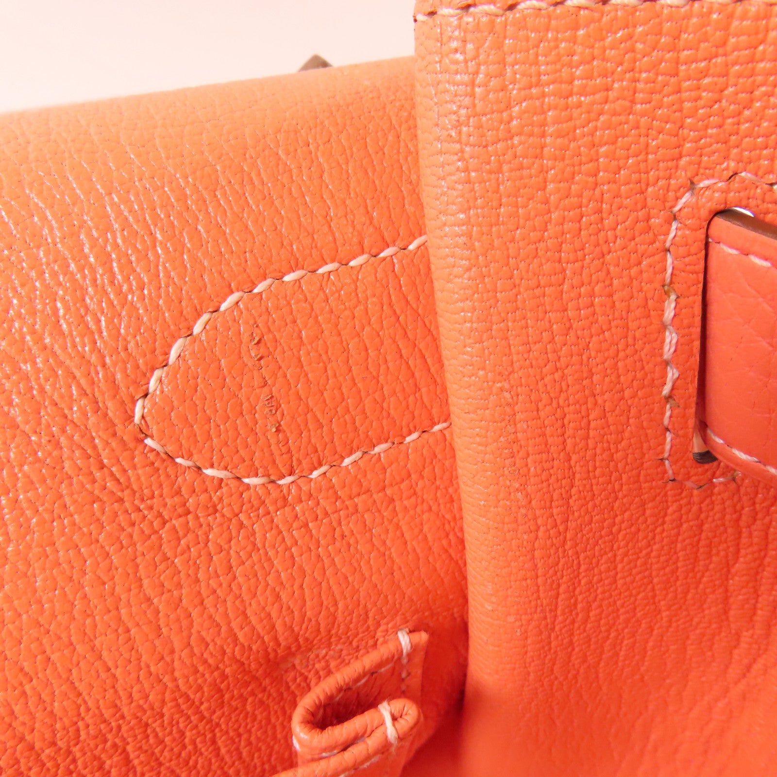 HERMES PHW Jypsiere 34 Shoulder Bag Clemence Leather Crevette/Pink
