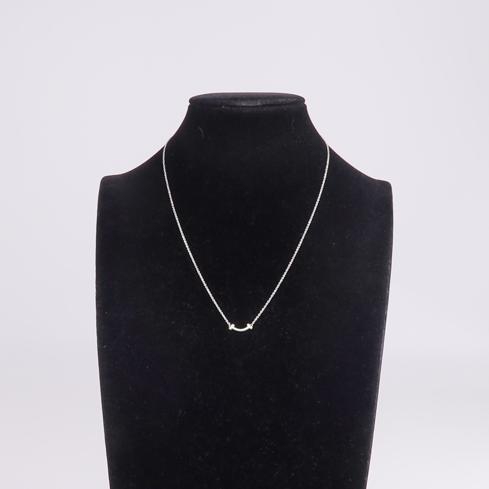 TIFFANY＆CO 18K白金T Smile Small Necklace項鍊
