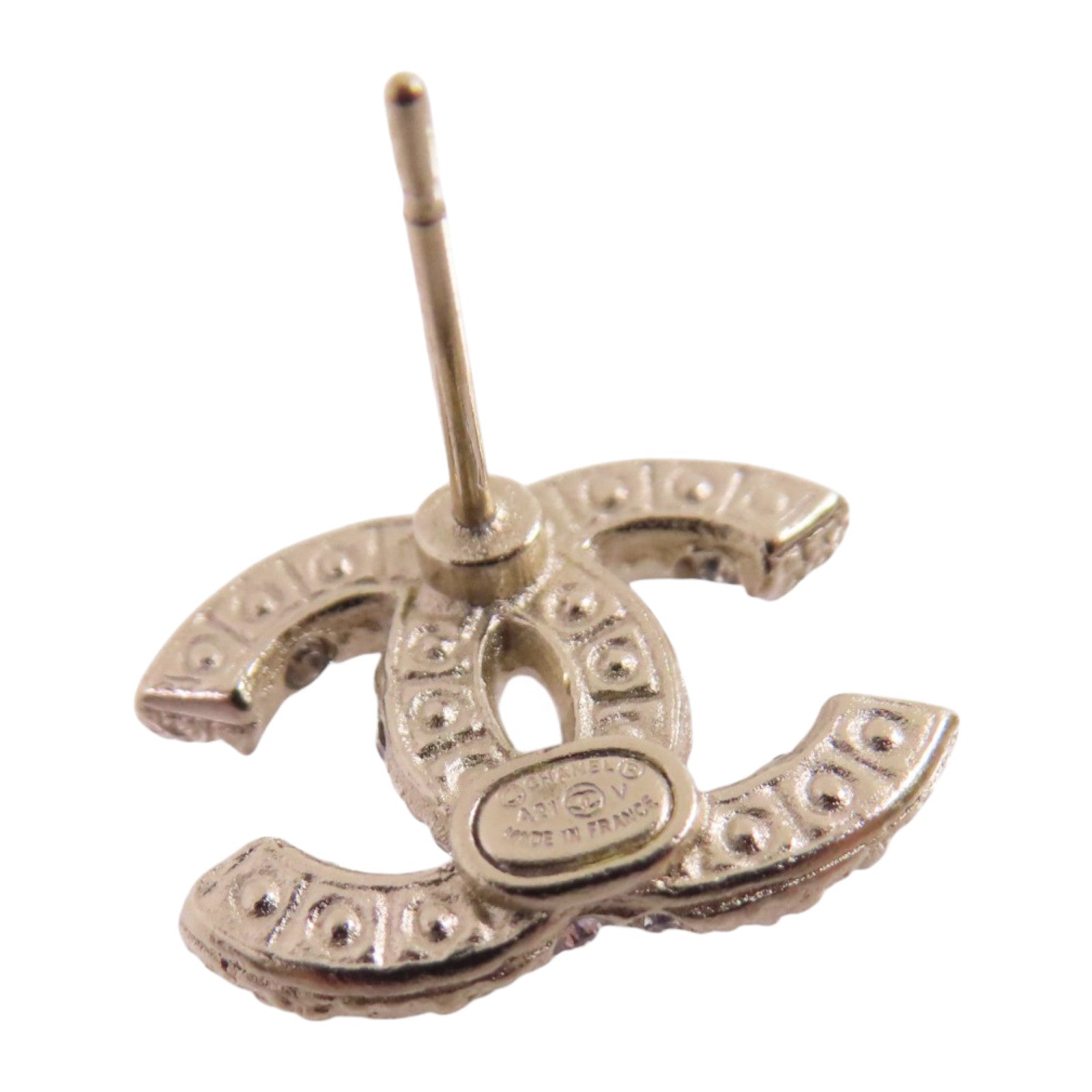 CHANEL 金屬/仿珍珠CC Earrings金扣耳環