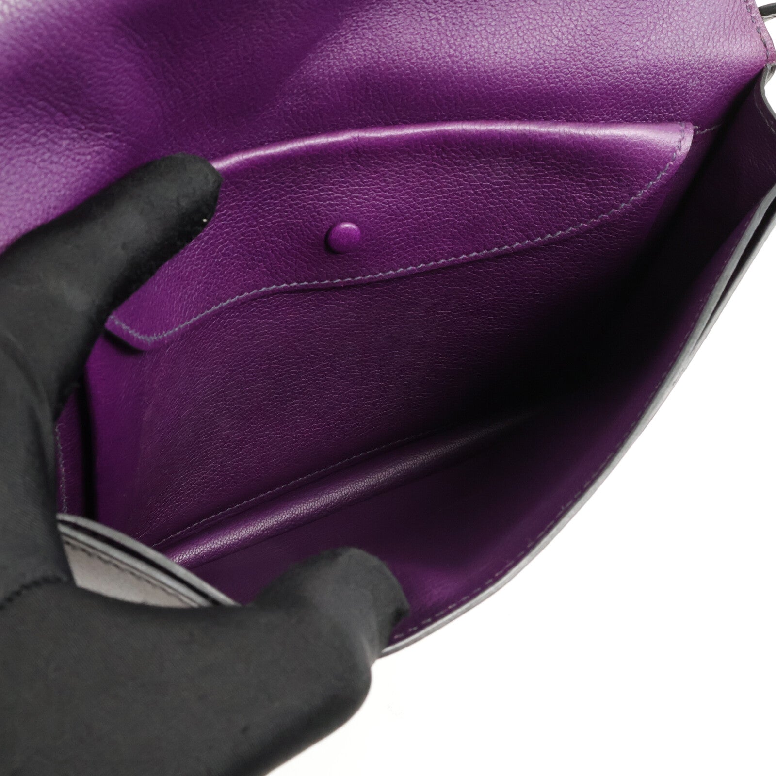 HERMES Evercolor皮革Faco肩背袋Black/Anemone