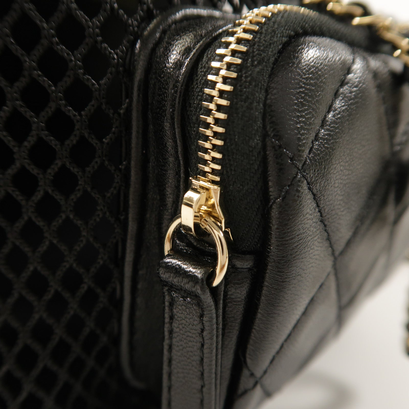 CHANEL 【激減優惠】Mesh/羊皮皮革Duma Backpack金扣背包