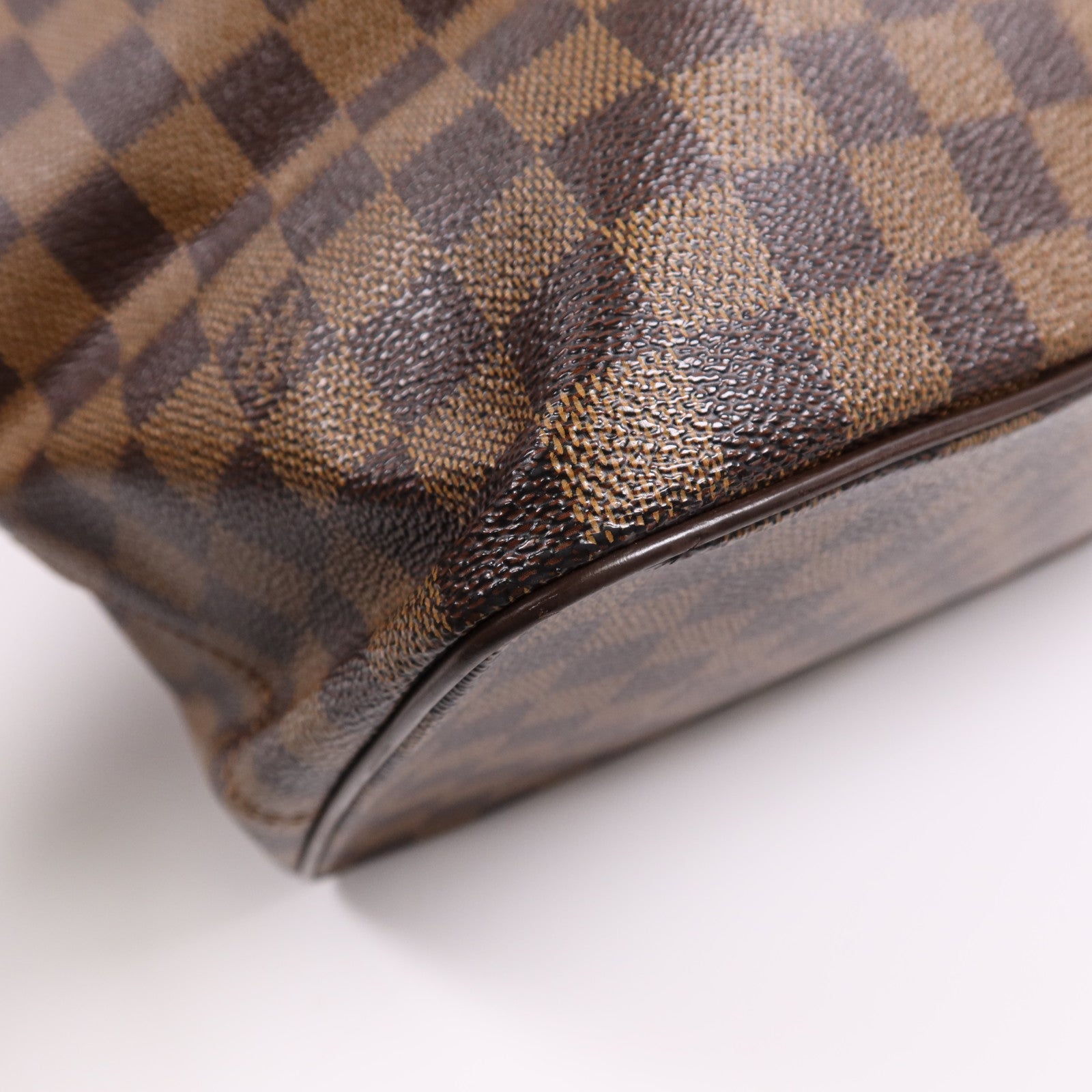 LOUIS VUITTON Damier Saleya MM金扣肩背袋/手挽袋棕色